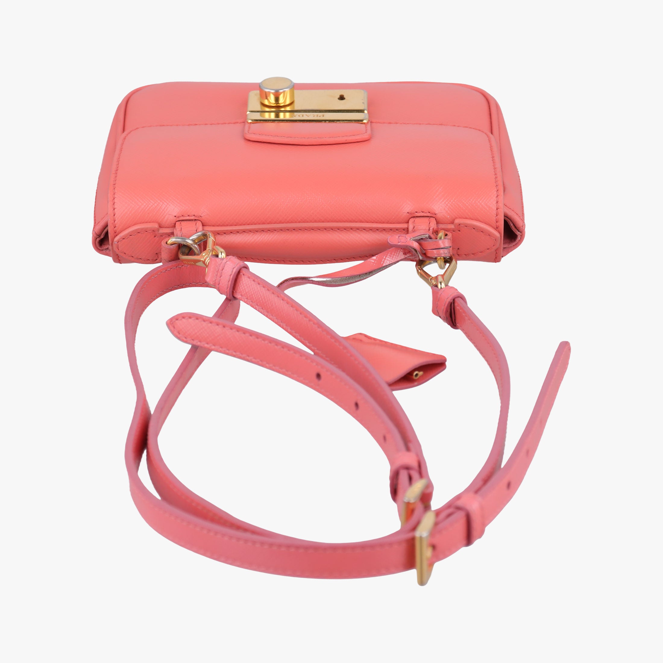 lock Fuoco Sound Top Handle Pink orange SAFFIANO Leather BT0963 31/Eロック フオコ サウンドトップハンドル ピンクオレンジ サフィアーノレザー BT0963 31/E