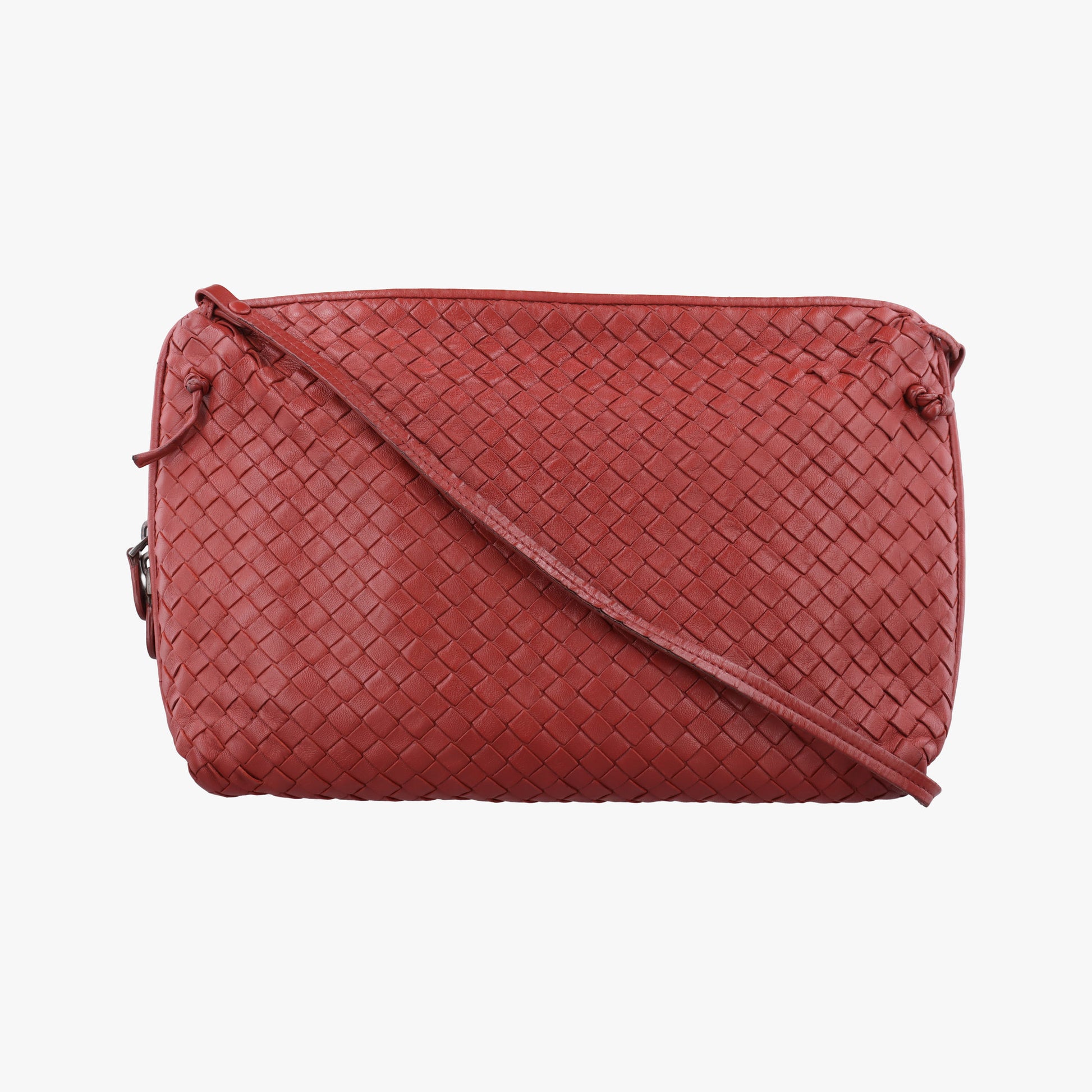 NODINI Intrecciato Red lambskin B02112396Nノディーニ イントレチャート レッド ラムスキン B02112396N