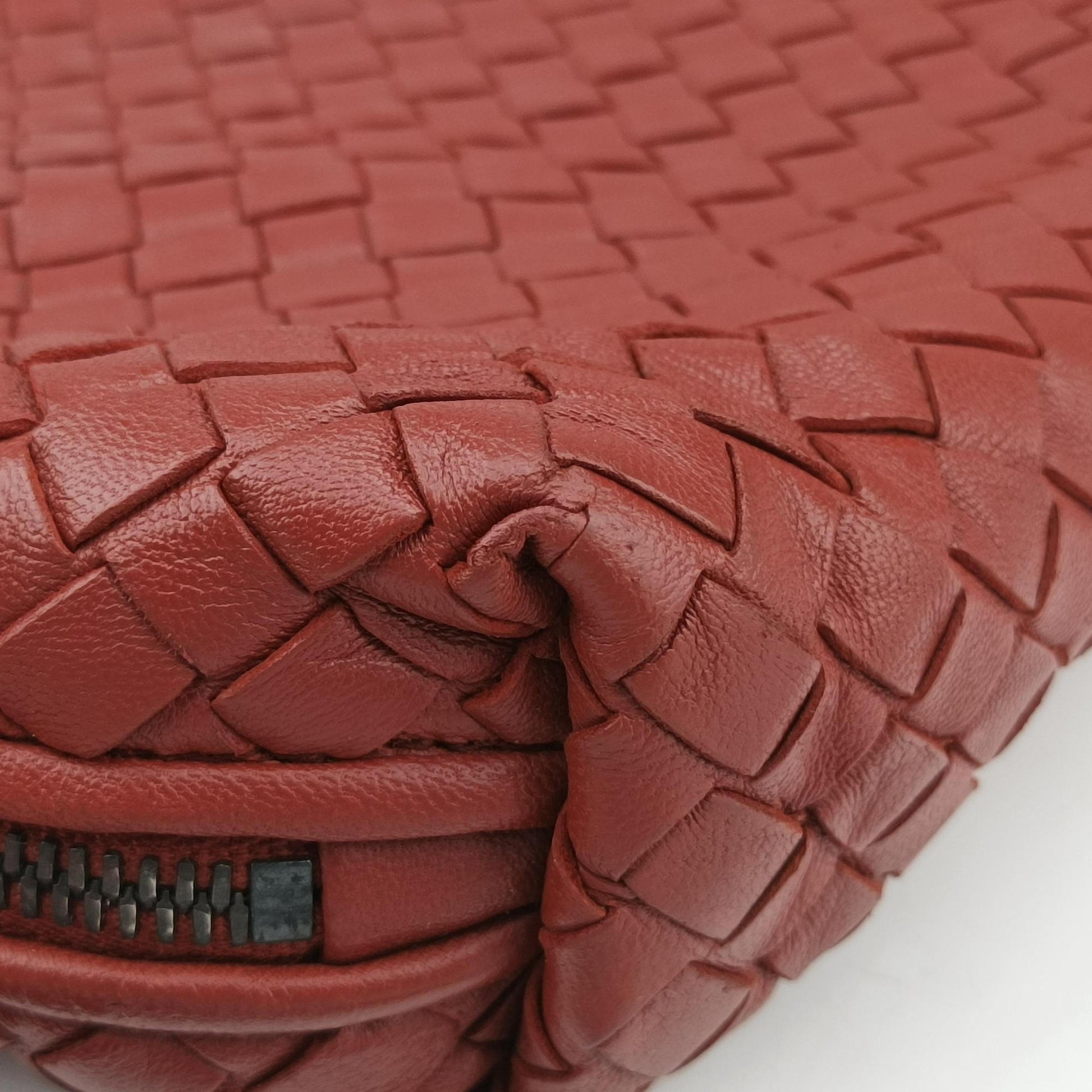 NODINI Intrecciato Red lambskin B02112396Nノディーニ イントレチャート レッド ラムスキン B02112396N