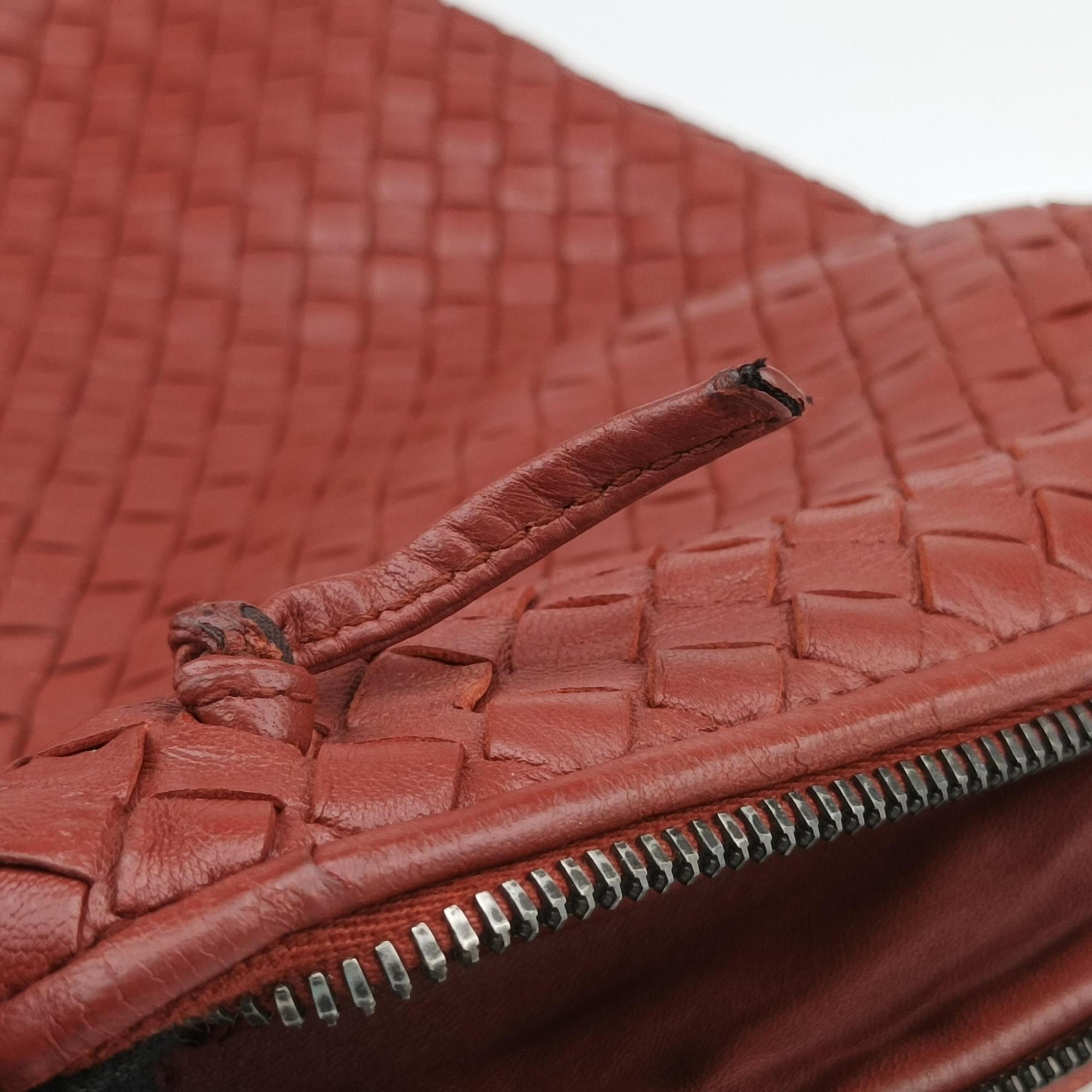 NODINI Intrecciato Red lambskin B02112396Nノディーニ イントレチャート レッド ラムスキン B02112396N