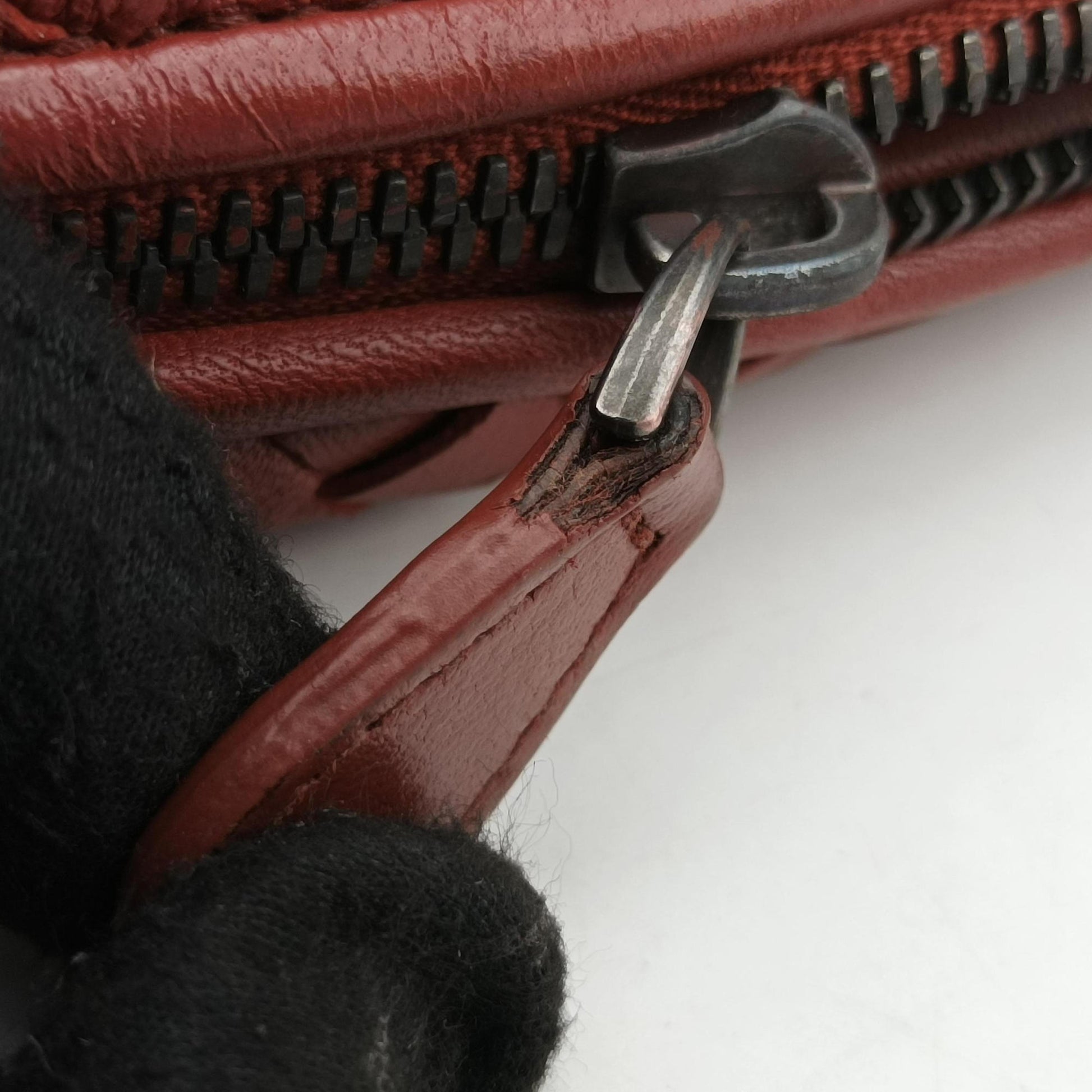 NODINI Intrecciato Red lambskin B02112396Nノディーニ イントレチャート レッド ラムスキン B02112396N