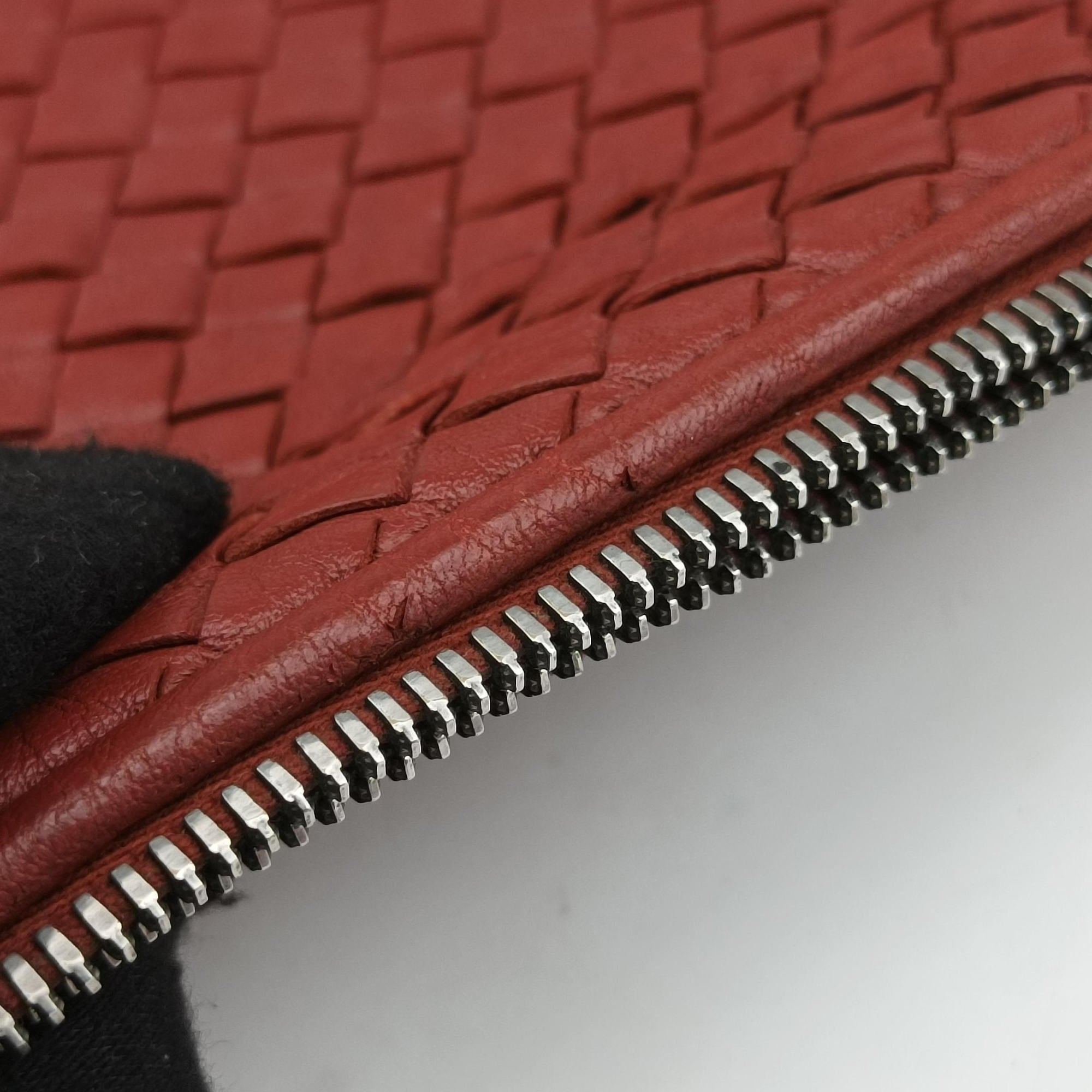 NODINI Intrecciato Red lambskin B02112396Nノディーニ イントレチャート レッド ラムスキン B02112396N