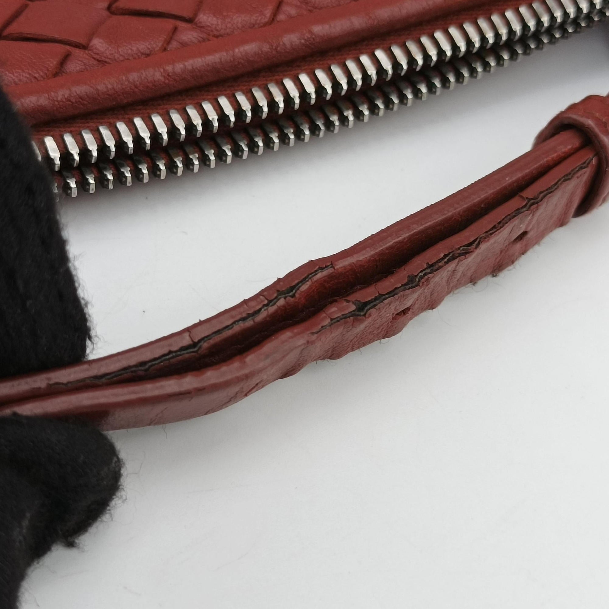 NODINI Intrecciato Red lambskin B02112396Nノディーニ イントレチャート レッド ラムスキン B02112396N