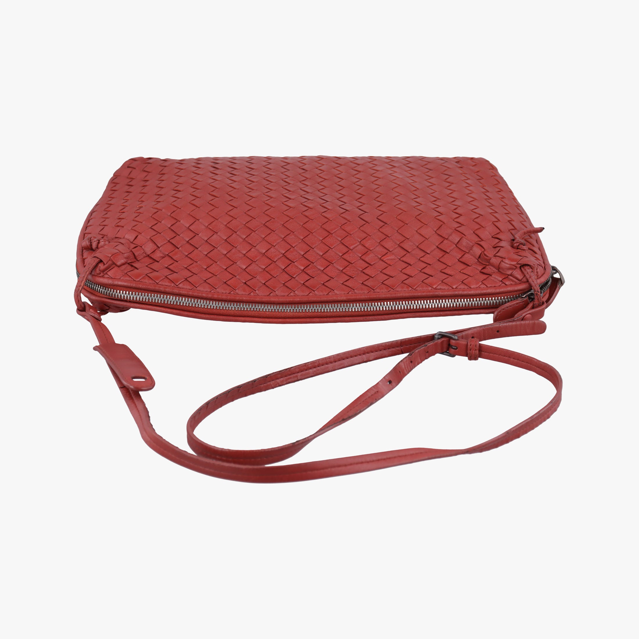NODINI Intrecciato Red lambskin B02112396Nノディーニ イントレチャート レッド ラムスキン B02112396N