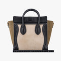 Luggage Mini Shopper Beige×Black×brown Suede × leather F-ZP-0142ラゲージミニショッパー ベージュ×ブラック×ブラウン スエード×レザー F-ZP-0142