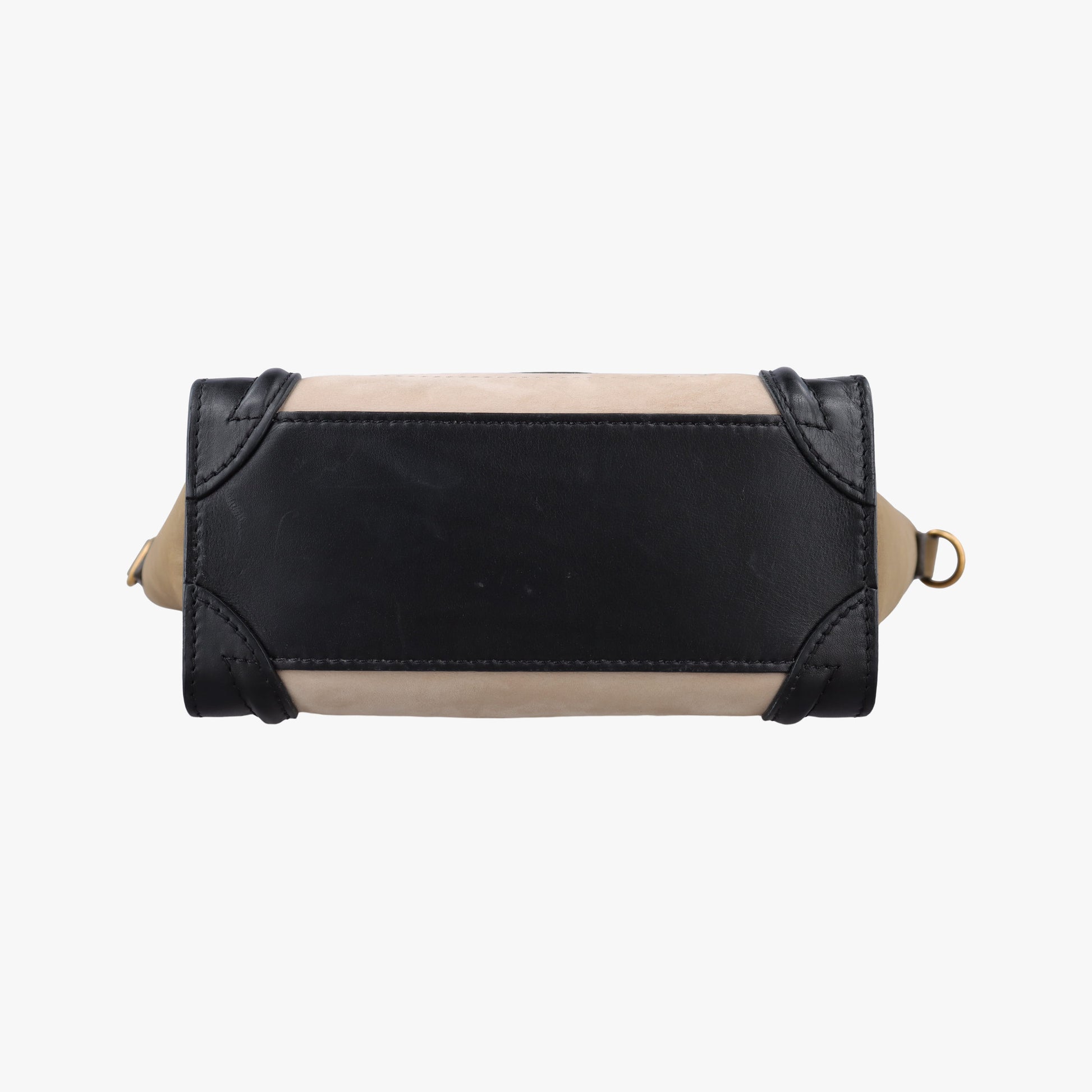 Luggage Mini Shopper Beige×Black×brown Suede × leather F-ZP-0142ラゲージミニショッパー ベージュ×ブラック×ブラウン スエード×レザー F-ZP-0142