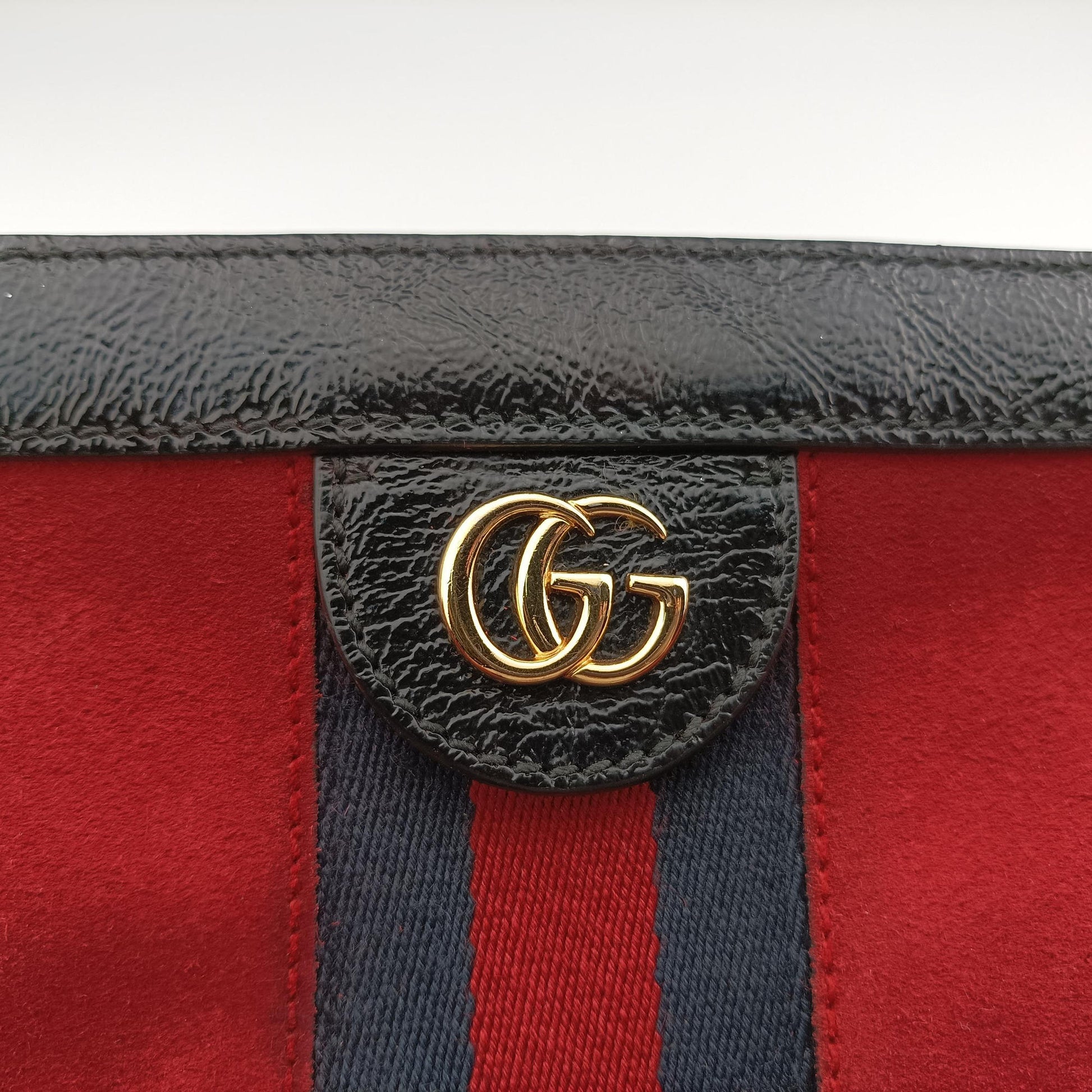 Ophidia Red×Black Suede×Patent 503877 D024101566オフィディア レッド×ブラック スエード×パテント 503877 D024101566