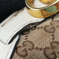 GG Running White×Brown canvas×leather 247183 G010855877GGランニング ホワイト×ブラウン キャンバス×レザー 247183 G010855877