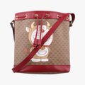 Doraemon collaboration Brown x red PVC coated canvas×Leather 655597 I034136487ドラえもんコラボ ブラウンxレッド PVCコーティングキャンバス×レザー 655597 I034136487
