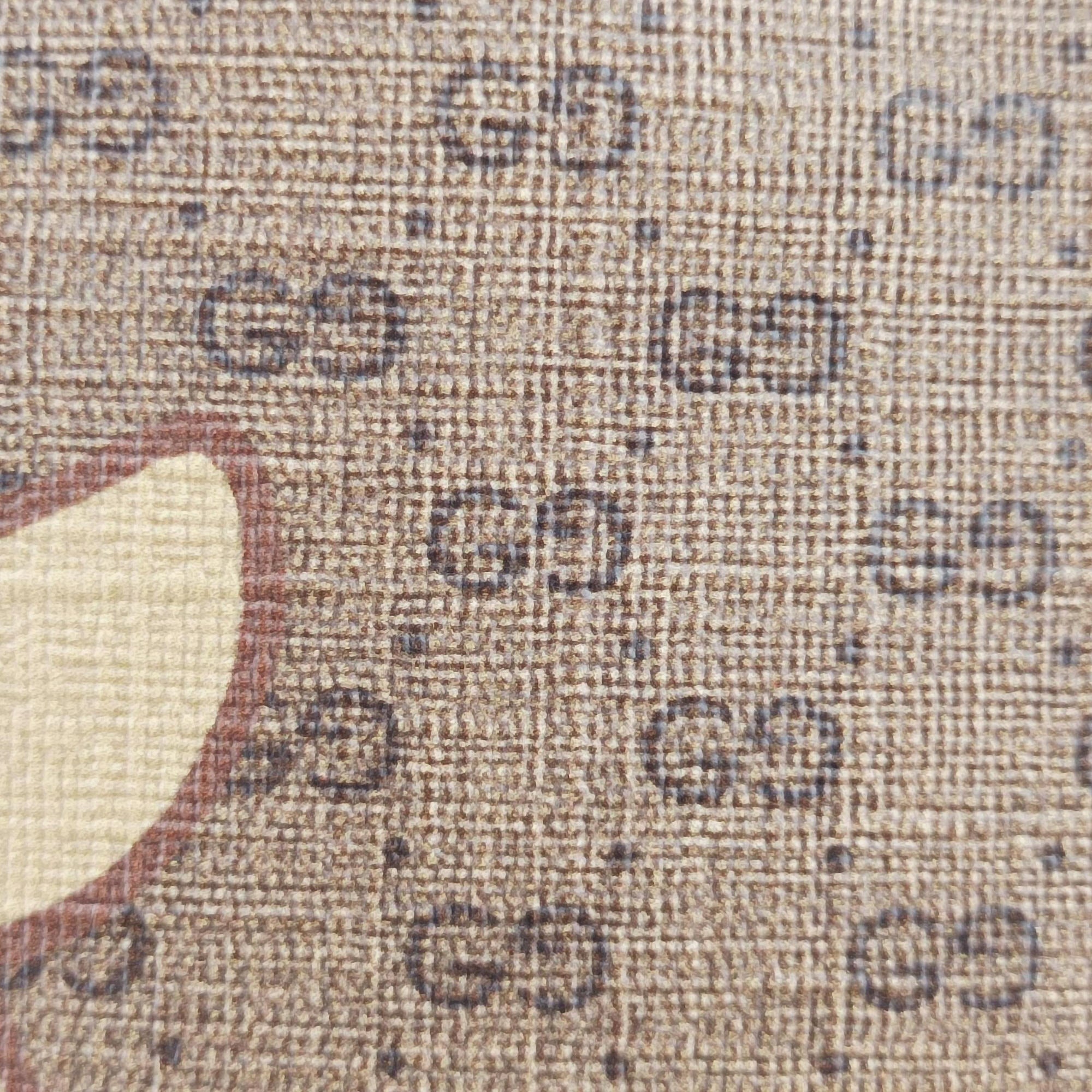 Doraemon collaboration Brown x red PVC coated canvas×Leather 655597 I034136487ドラえもんコラボ ブラウンxレッド PVCコーティングキャンバス×レザー 655597 I034136487