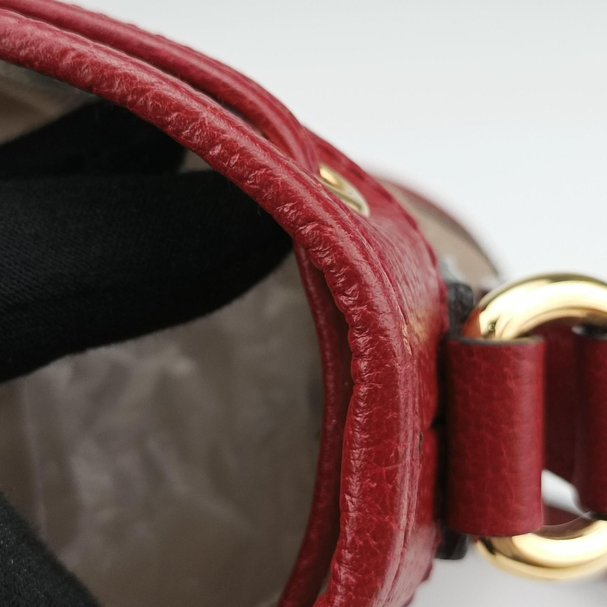 Doraemon collaboration Brown x red PVC coated canvas×Leather 655597 I034136487ドラえもんコラボ ブラウンxレッド PVCコーティングキャンバス×レザー 655597 I034136487