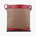 Doraemon collaboration Brown x red PVC coated canvas×Leather 655597 I034136487ドラえもんコラボ ブラウンxレッド PVCコーティングキャンバス×レザー 655597 I034136487