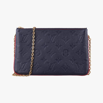 Pochette Double Zip Chain Marine Rouge×Navy Monogram Empreinte M63916 GI3198ポシェット ドゥーブル ジップ チェーン マリーヌルージュ×ネイビー モノグラム アンプラント M63916 GI3198