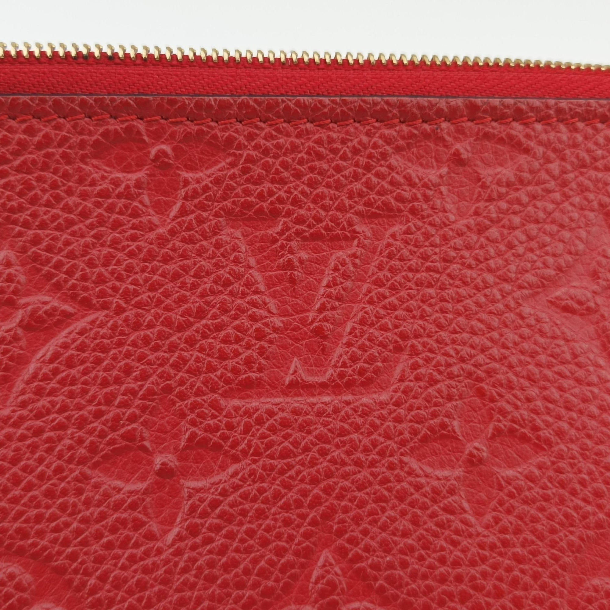Pochette Double Zip Chain Marine Rouge×Navy Monogram Empreinte M63916 GI3198ポシェット ドゥーブル ジップ チェーン マリーヌルージュ×ネイビー モノグラム アンプラント M63916 GI3198