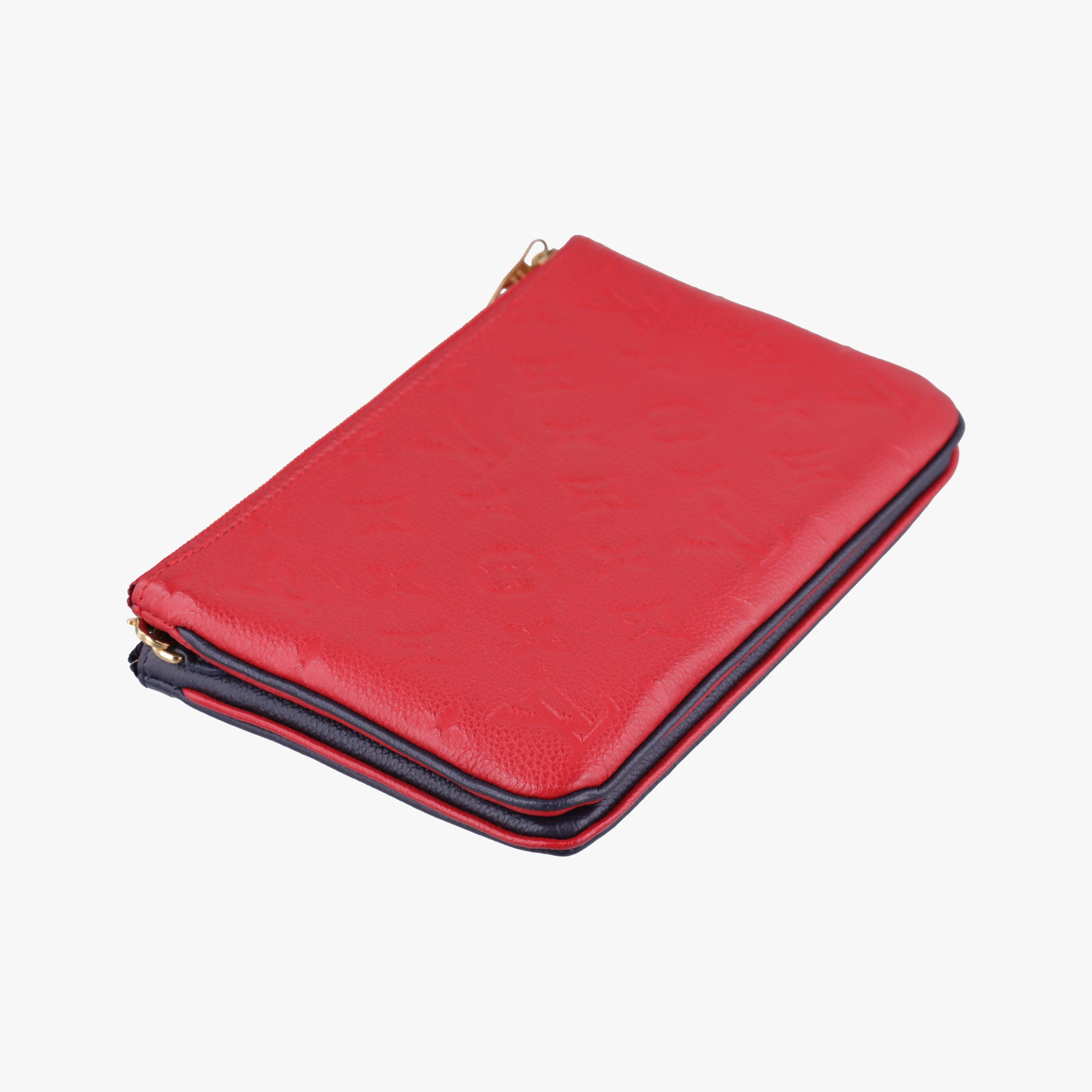 Pochette Double Zip Chain Marine Rouge×Navy Monogram Empreinte M63916 GI3198ポシェット ドゥーブル ジップ チェーン マリーヌルージュ×ネイビー モノグラム アンプラント M63916 GI3198