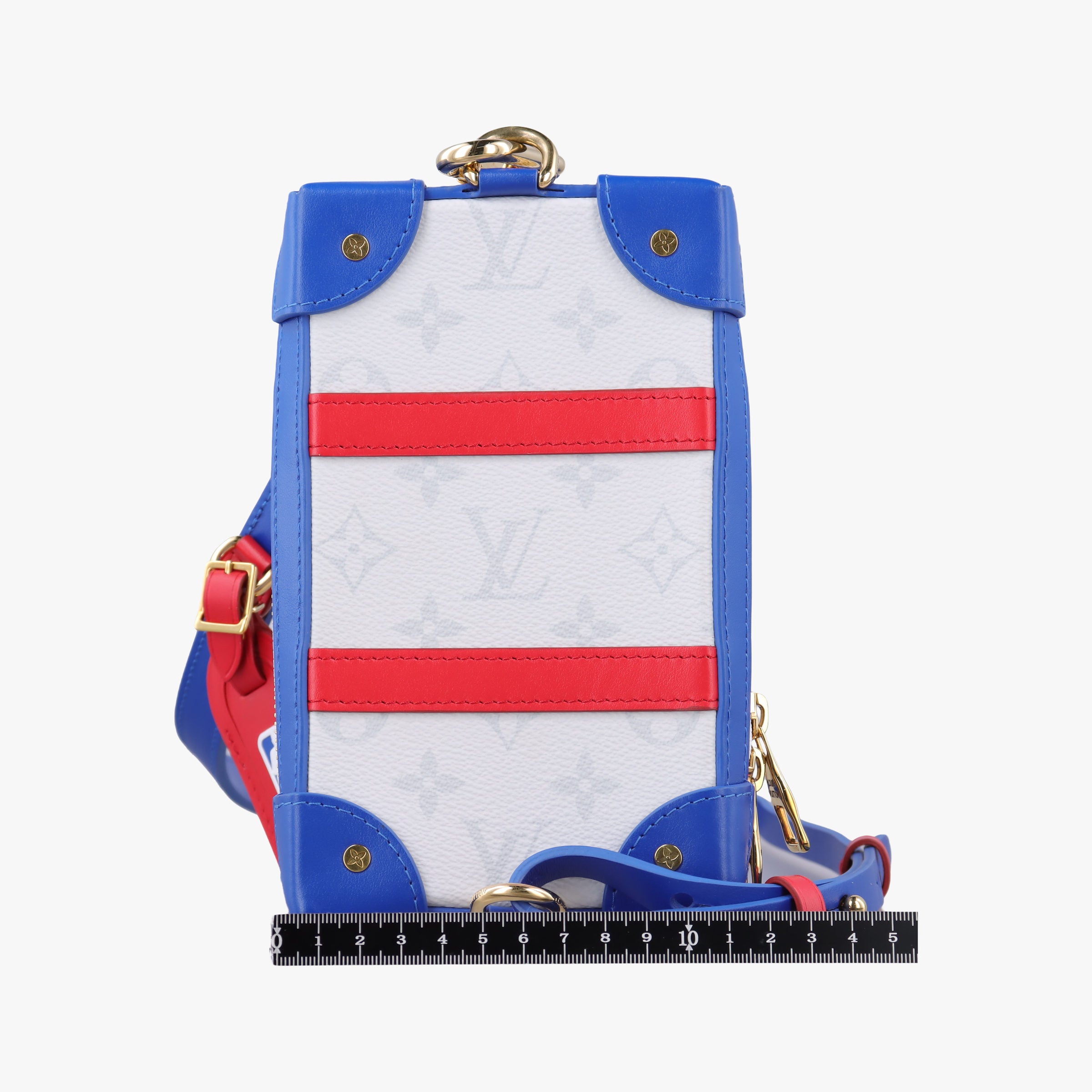 LV x NBA SOFT TRANK PHONE BOX Antarctica×Red×White Monogram Canvas×calf leather M80101 TJ4210 IC ChipLV x NBA ソフトトランク フォーンボックス アンタークティカ×レッド×ホワイト モノグラムキャンバス×カーフレザー M80101 TJ4210 ICチップ