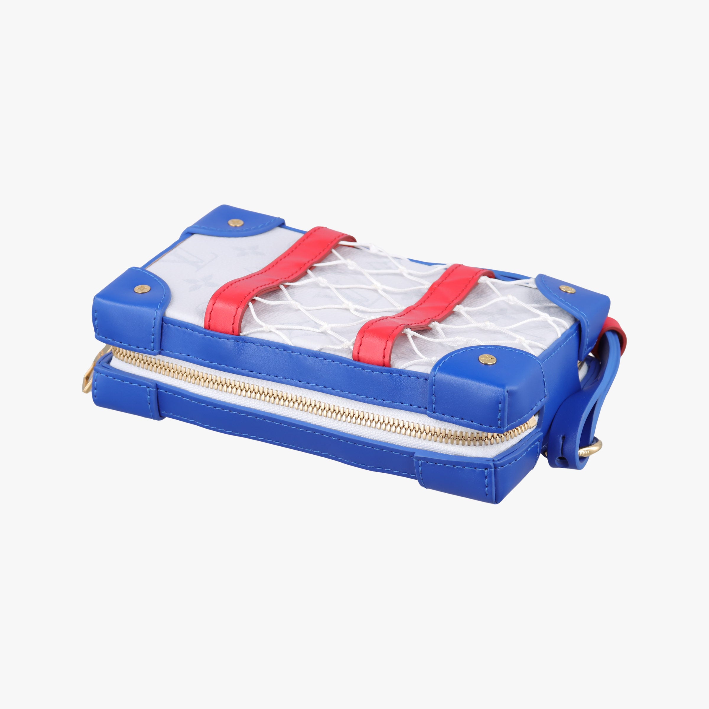 LV x NBA SOFT TRANK PHONE BOX Antarctica×Red×White Monogram Canvas×calf leather M80101 TJ4210 IC ChipLV x NBA ソフトトランク フォーンボックス アンタークティカ×レッド×ホワイト モノグラムキャンバス×カーフレザー M80101 TJ4210 ICチップ