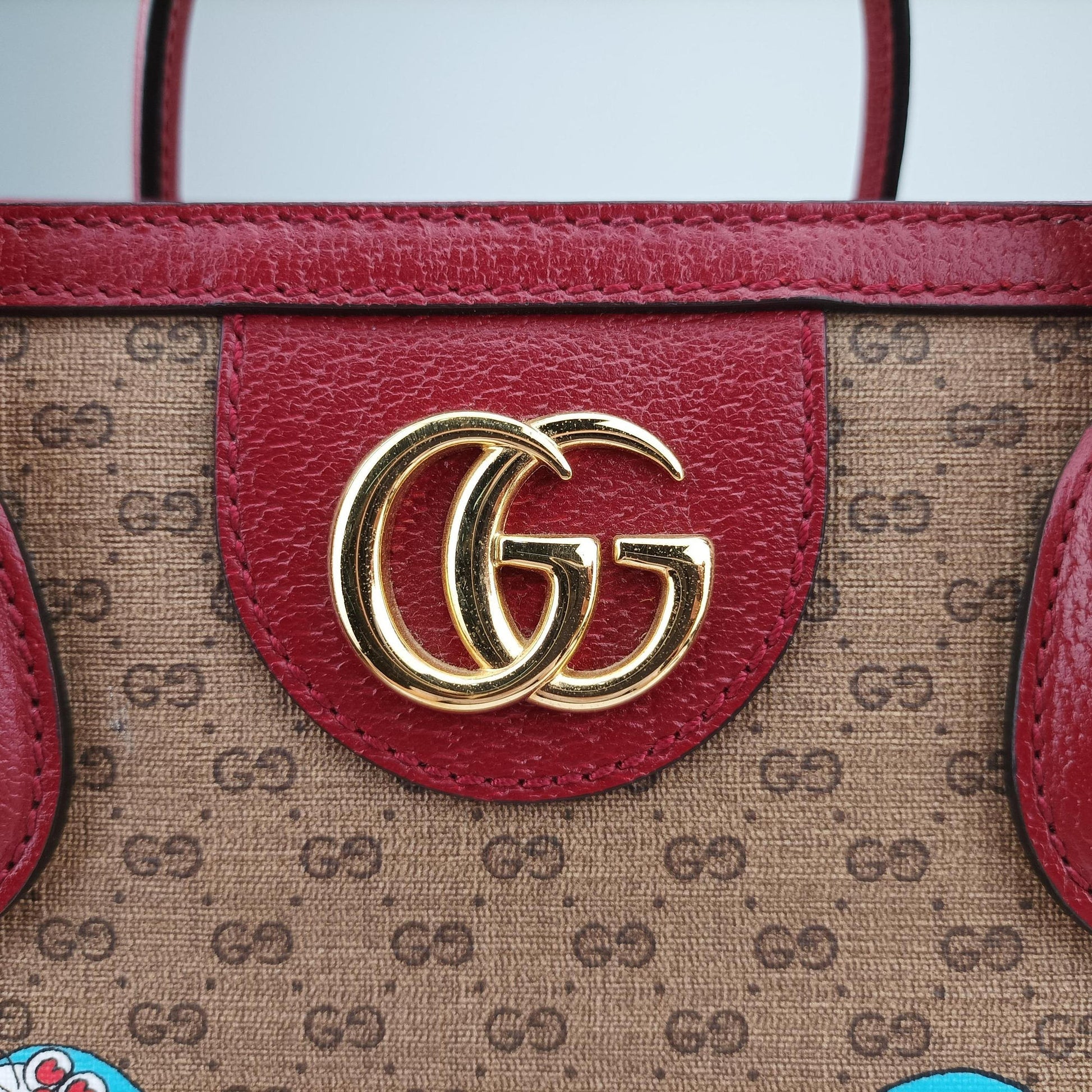 Fujiko-Pro Doraemon Micro GG Supreme Beige × Red × Multicolor PVC coated canvas×Leather 653952 B033864026フジコ プロ ドラえもん マイクロGGスプリーム ベージュ×レッド×マルチカラー PVCコーティングキャンバス×レザー 653952 B033864026