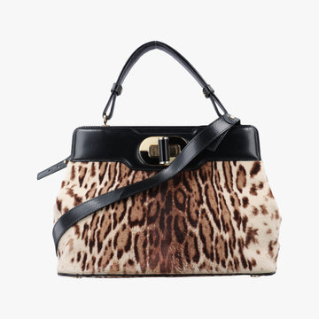 Leopard Print Brown Leather× Fur AX.G12.35146レオパード 豹柄 ブラウン レザー ×ファー AX.G12.35146
