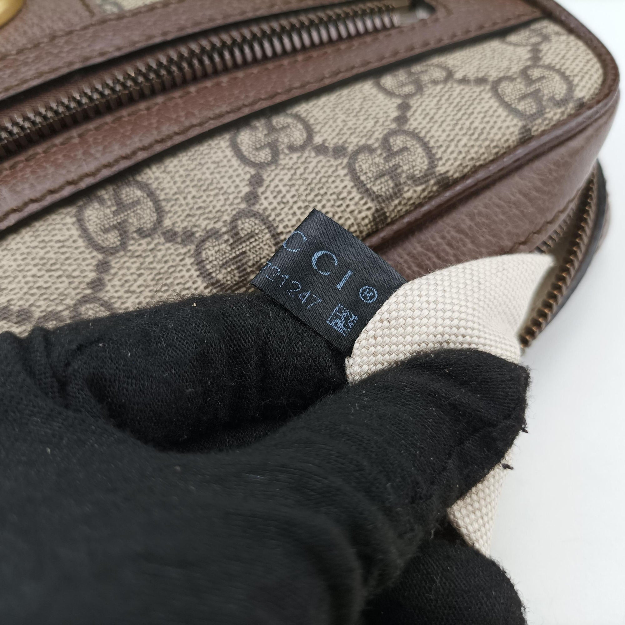 Ophidia brown×Beige PVC coated canvas×Leather 547926 G028721247オフィディア ブラウン×ベージュ PVCコーティングキャンバス×レザー 547926 G028721247