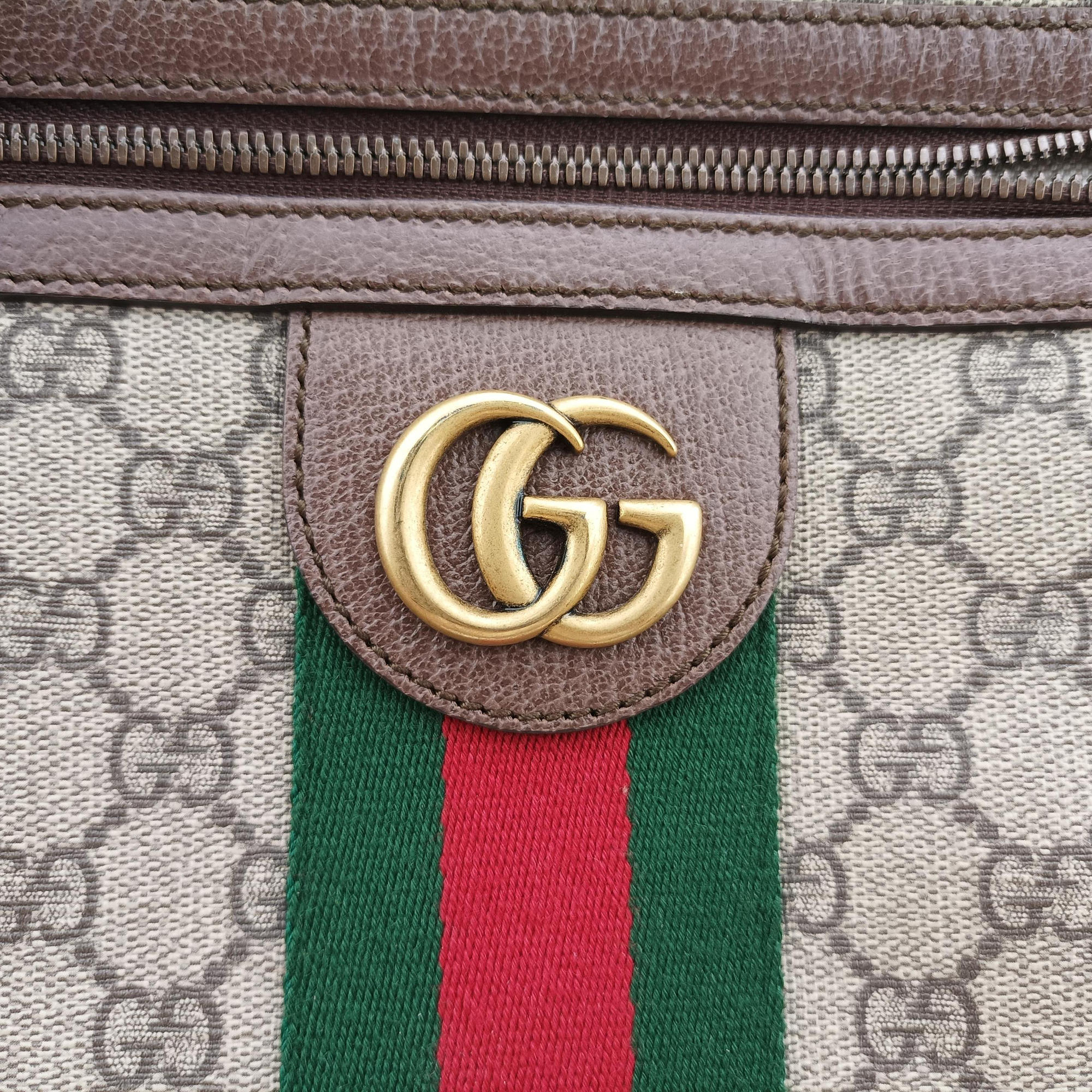 Ophidia brown×Beige PVC coated canvas×Leather 547926 G028721247オフィディア ブラウン×ベージュ PVCコーティングキャンバス×レザー 547926 G028721247