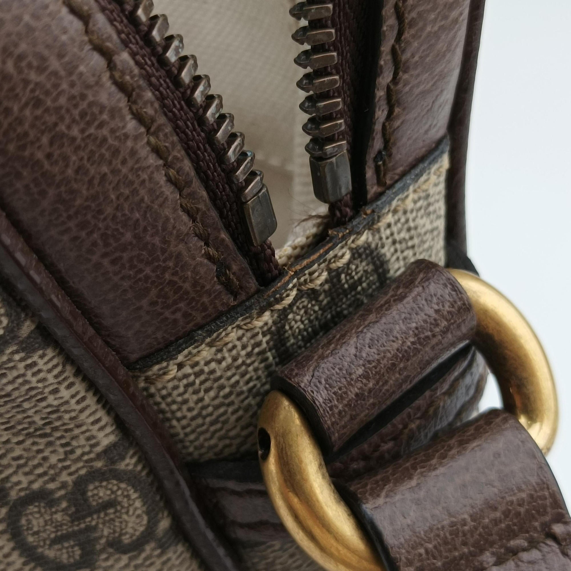 Ophidia brown×Beige PVC coated canvas×Leather 547926 G028721247オフィディア ブラウン×ベージュ PVCコーティングキャンバス×レザー 547926 G028721247