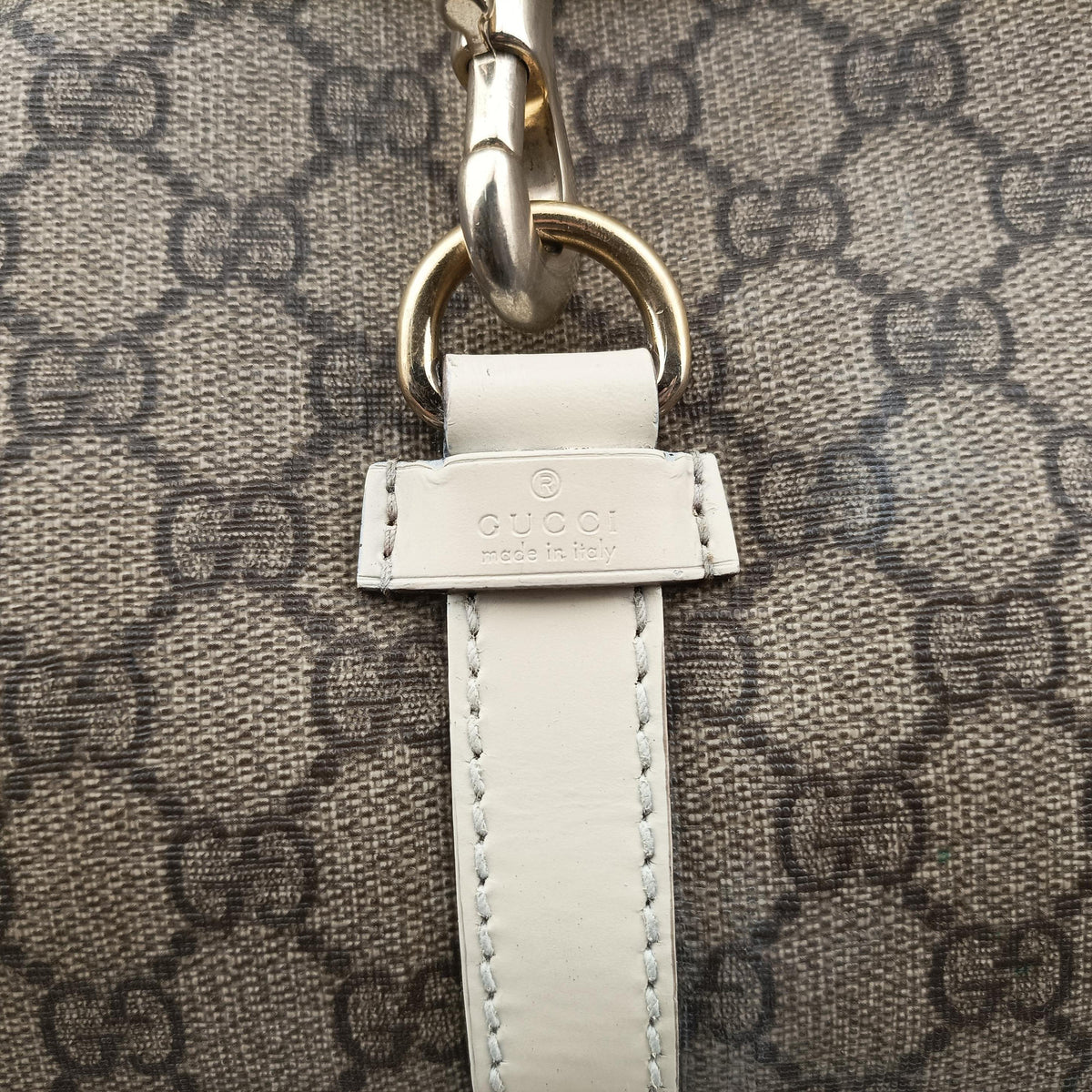 Jackie Brown×White PVC coated canvas×Leather 203494 A4131779ジャッキー ブラウン×ホワイト PVCコーティングキャンバス×レザー 203494 A4131779
