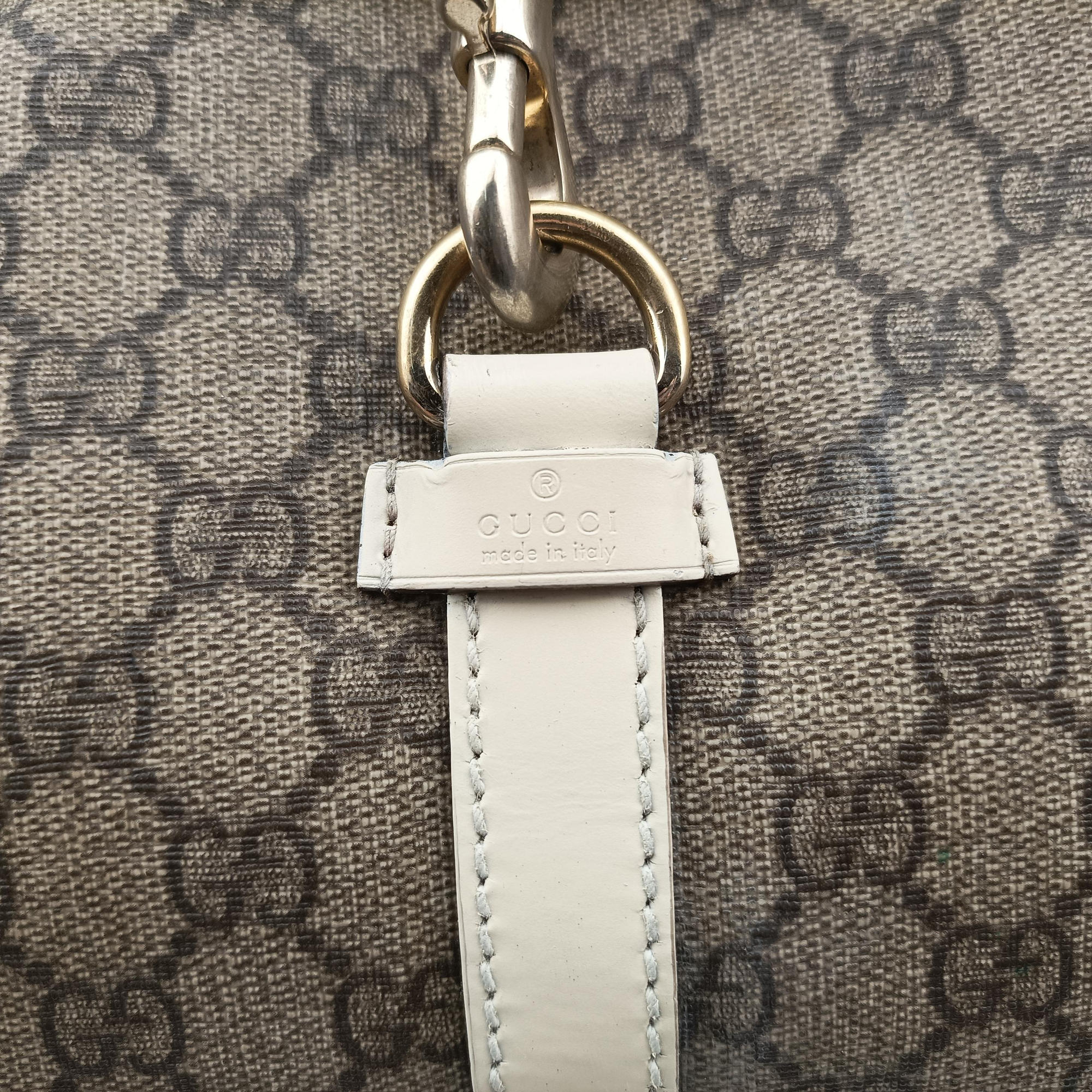 Jackie Brown×White PVC coated canvas×Leather 203494 A4131779ジャッキー ブラウン×ホワイト PVCコーティングキャンバス×レザー 203494 A4131779