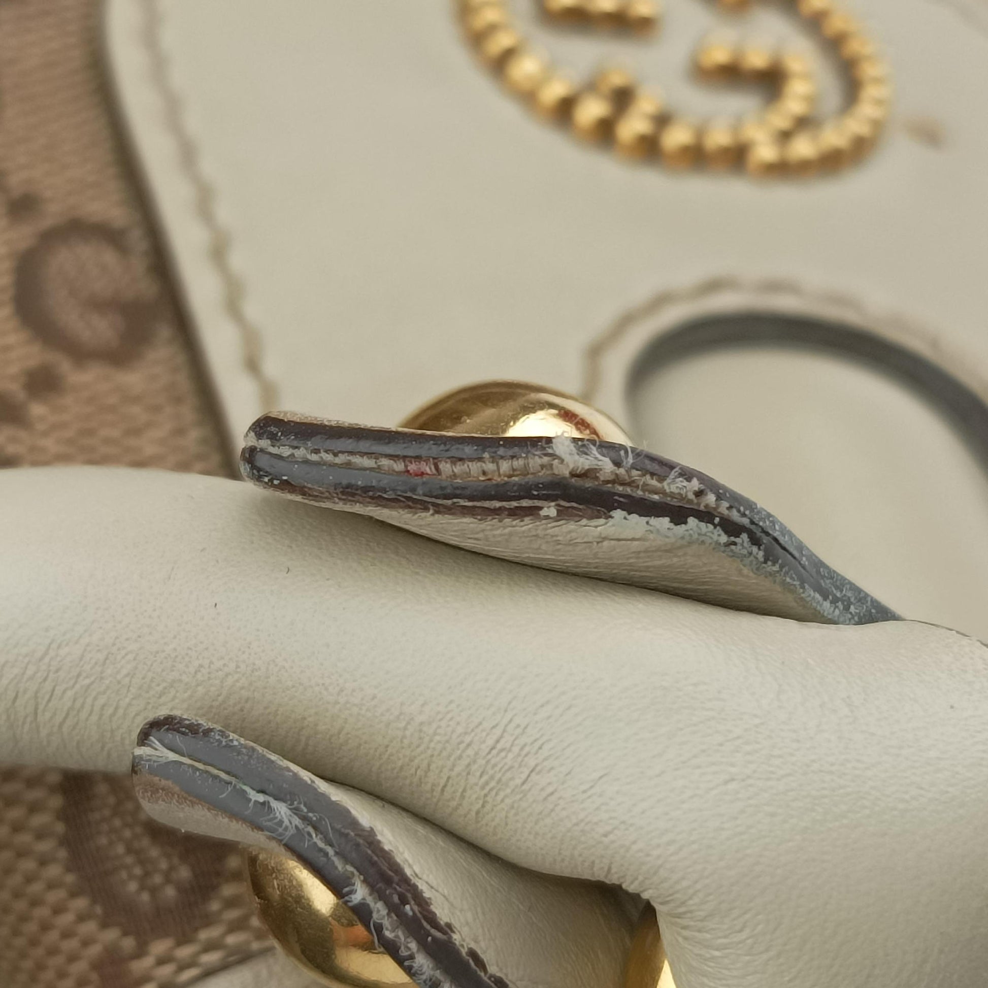 Guccissima Beige x Brown Canvas×Leather 282297 G012747145グッチシマ ベージュ×ブラウン キャンバス×レザー 282297 G012747145