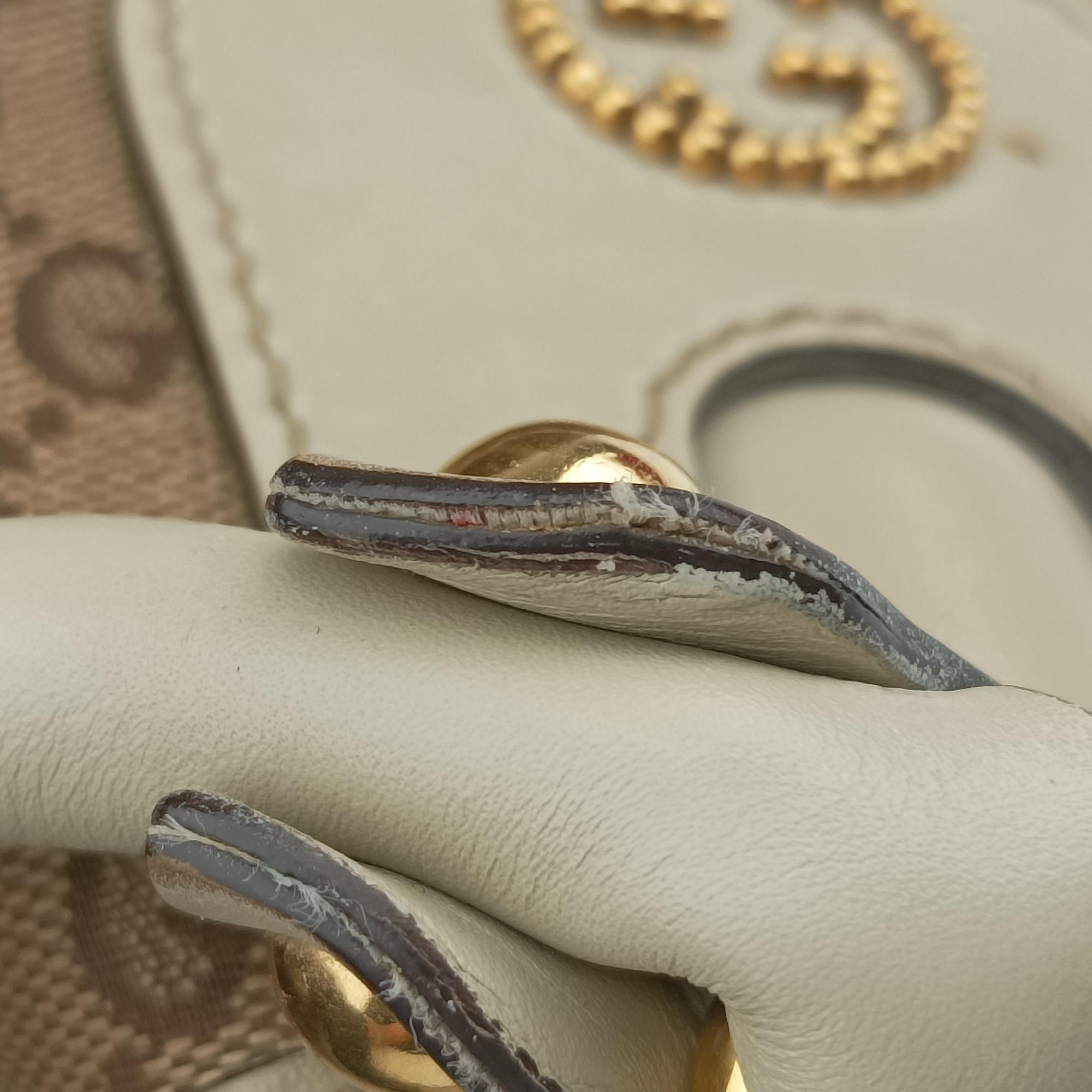 Guccissima Beige x Brown Canvas×Leather 282297 G012747145グッチシマ ベージュ×ブラウン キャンバス×レザー 282297 G012747145
