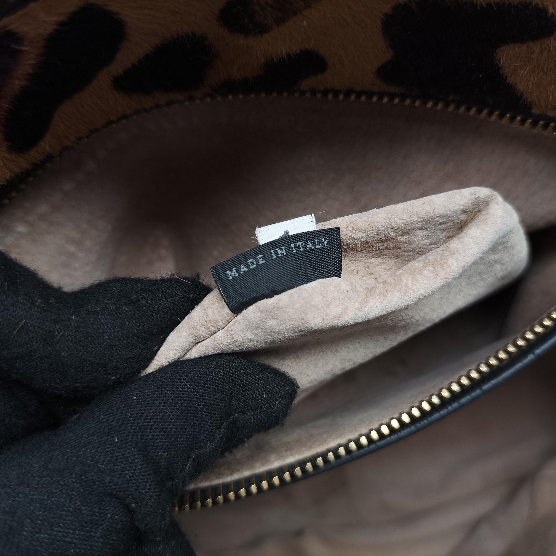 Leopard Print beige×Multicolour ponyhair×leather 7 1ヒョウ柄 ベージュ×マルチカラー ハラコ×レザー 7 1