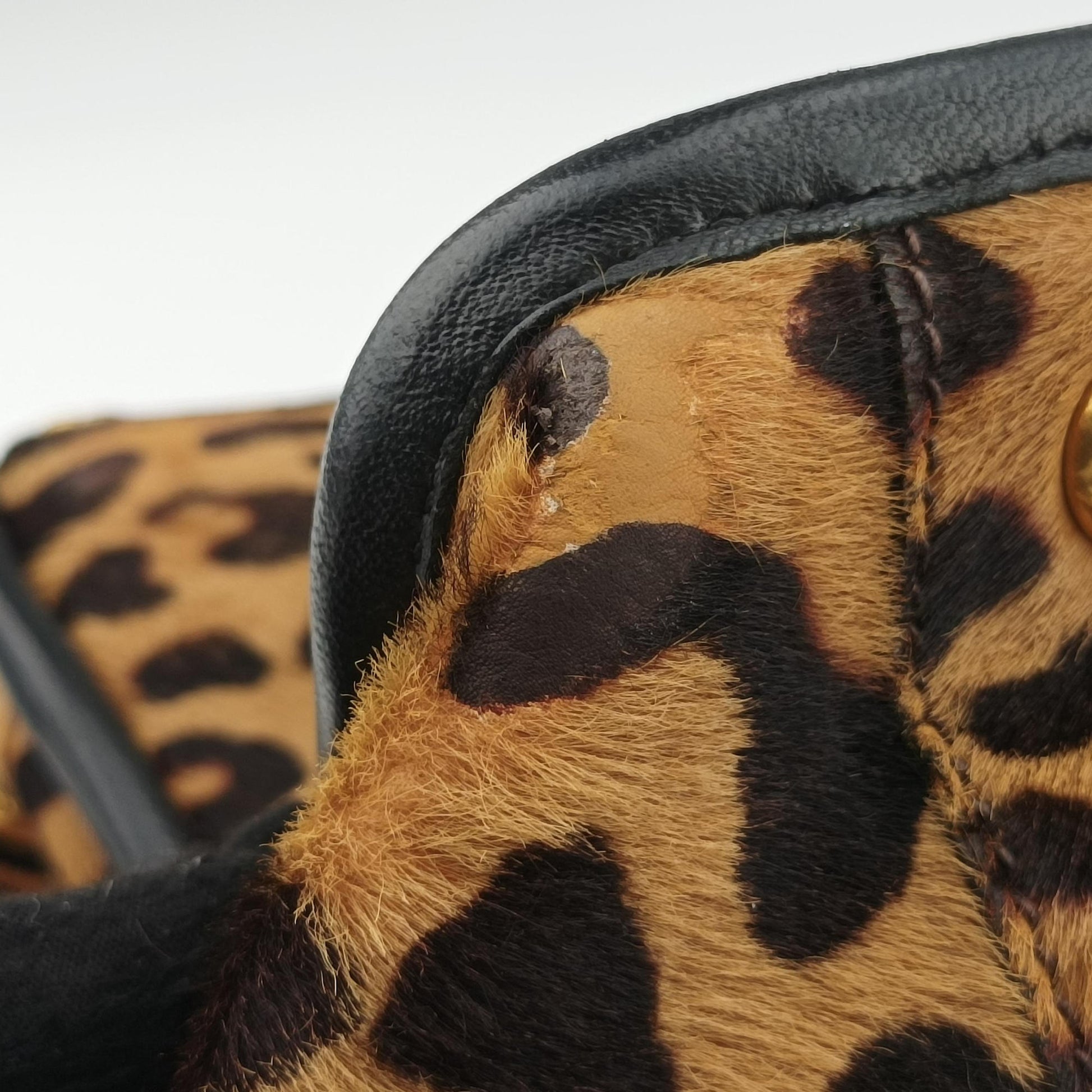Leopard Print beige×Multicolour ponyhair×leather 7 1ヒョウ柄 ベージュ×マルチカラー ハラコ×レザー 7 1