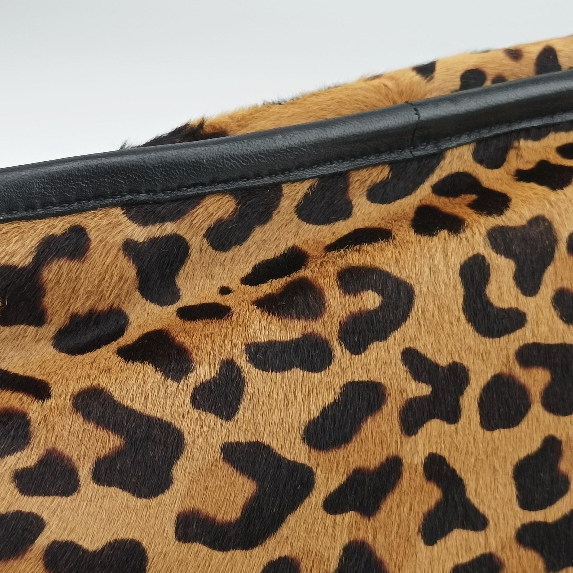Leopard Print beige×Multicolour ponyhair×leather 7 1ヒョウ柄 ベージュ×マルチカラー ハラコ×レザー 7 1