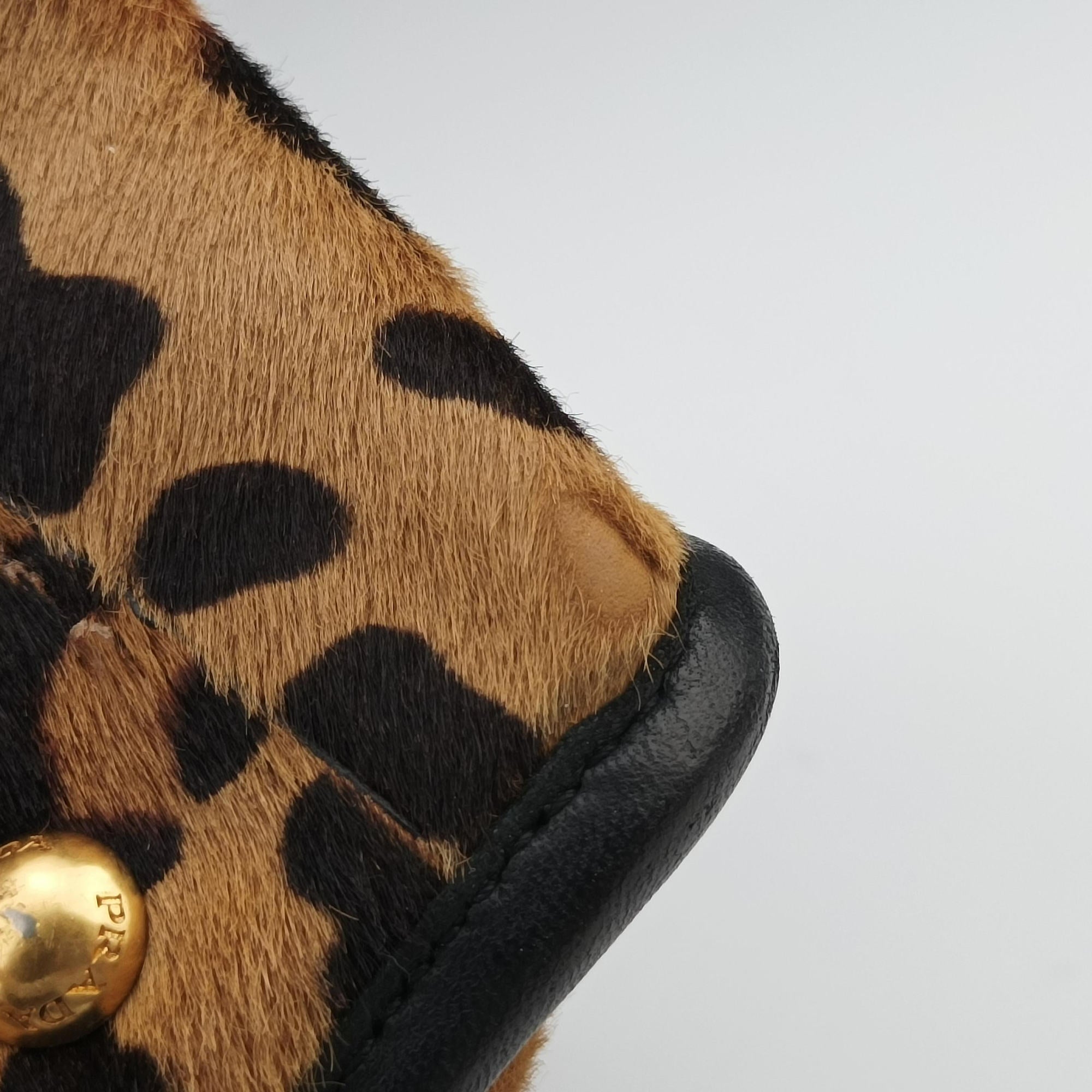 Leopard Print beige×Multicolour ponyhair×leather 7 1ヒョウ柄 ベージュ×マルチカラー ハラコ×レザー 7 1