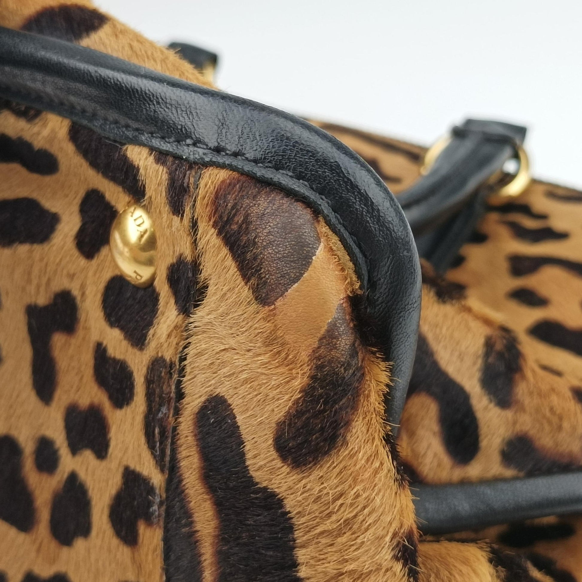 Leopard Print beige×Multicolour ponyhair×leather 7 1ヒョウ柄 ベージュ×マルチカラー ハラコ×レザー 7 1