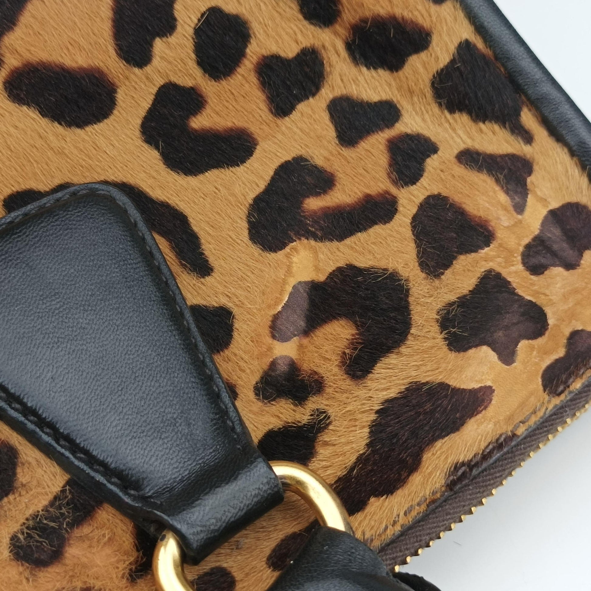Leopard Print beige×Multicolour ponyhair×leather 7 1ヒョウ柄 ベージュ×マルチカラー ハラコ×レザー 7 1