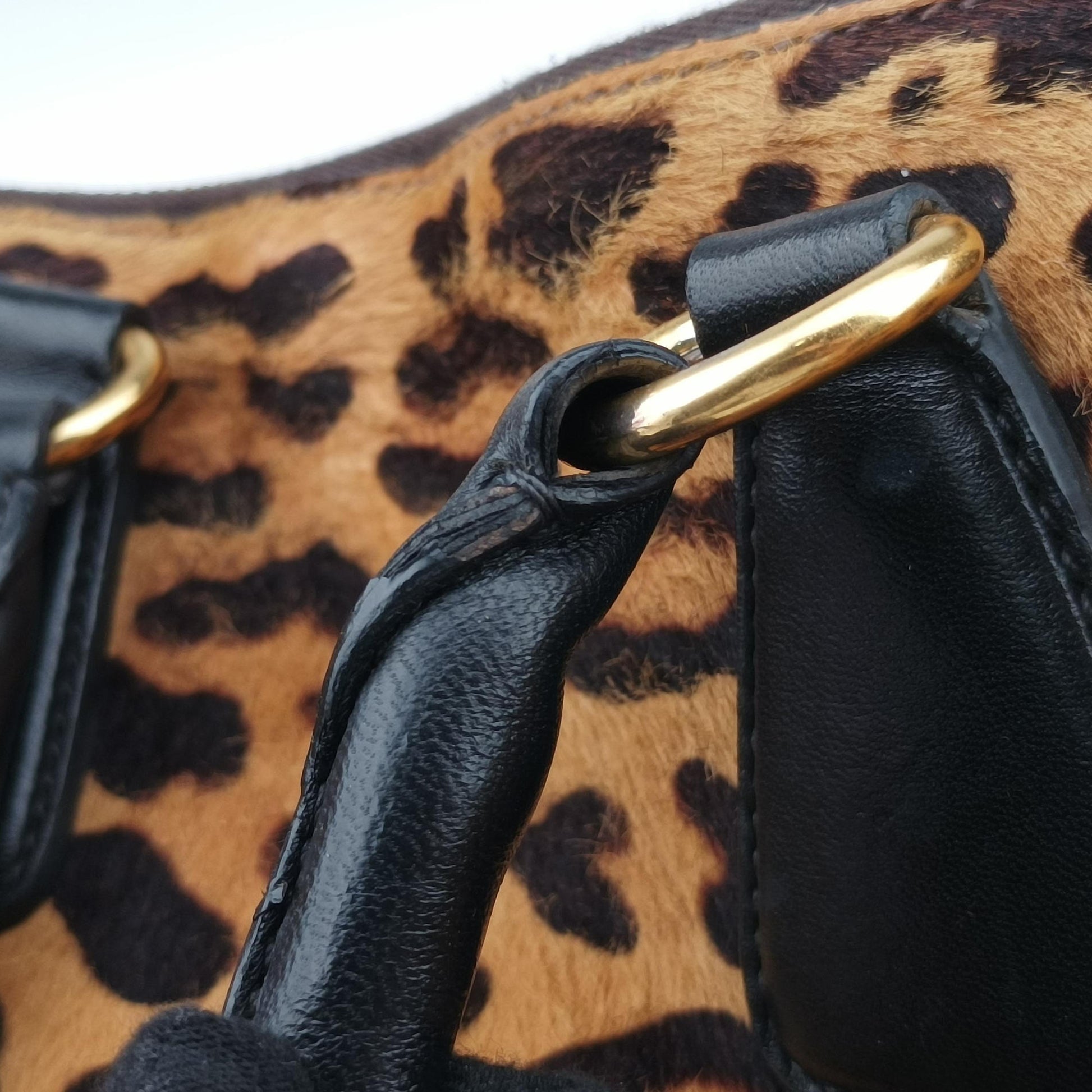 Leopard Print beige×Multicolour ponyhair×leather 7 1ヒョウ柄 ベージュ×マルチカラー ハラコ×レザー 7 1