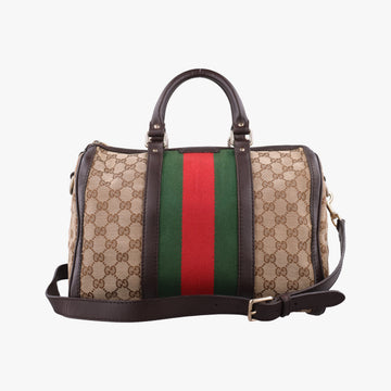 Sherry Line Brown×Beige×Red×Green canvas×leather 247205 Lot number unknownシェリーライン ブラウン×ベージュ×レッド×グリーン キャンバス×レザー 247205 製番不明