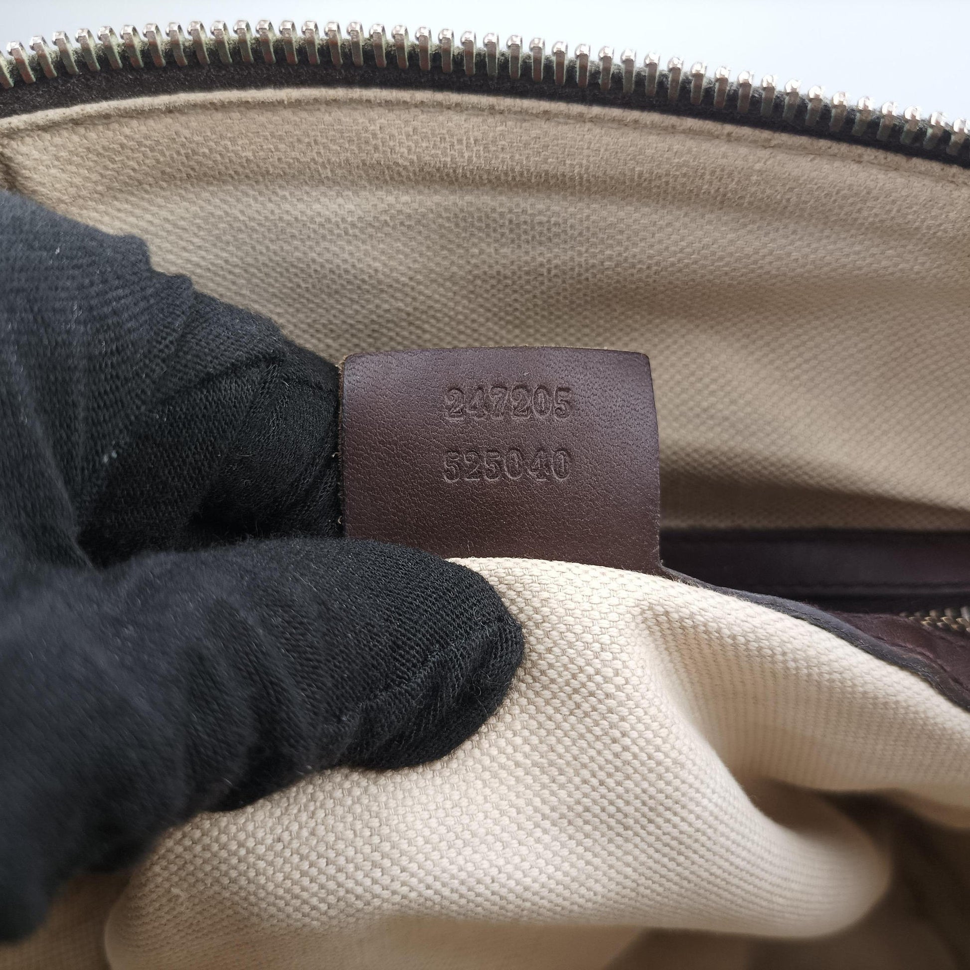 Sherry Line Brown×Beige×Red×Green canvas×leather 247205 Lot number unknownシェリーライン ブラウン×ベージュ×レッド×グリーン キャンバス×レザー 247205 製番不明