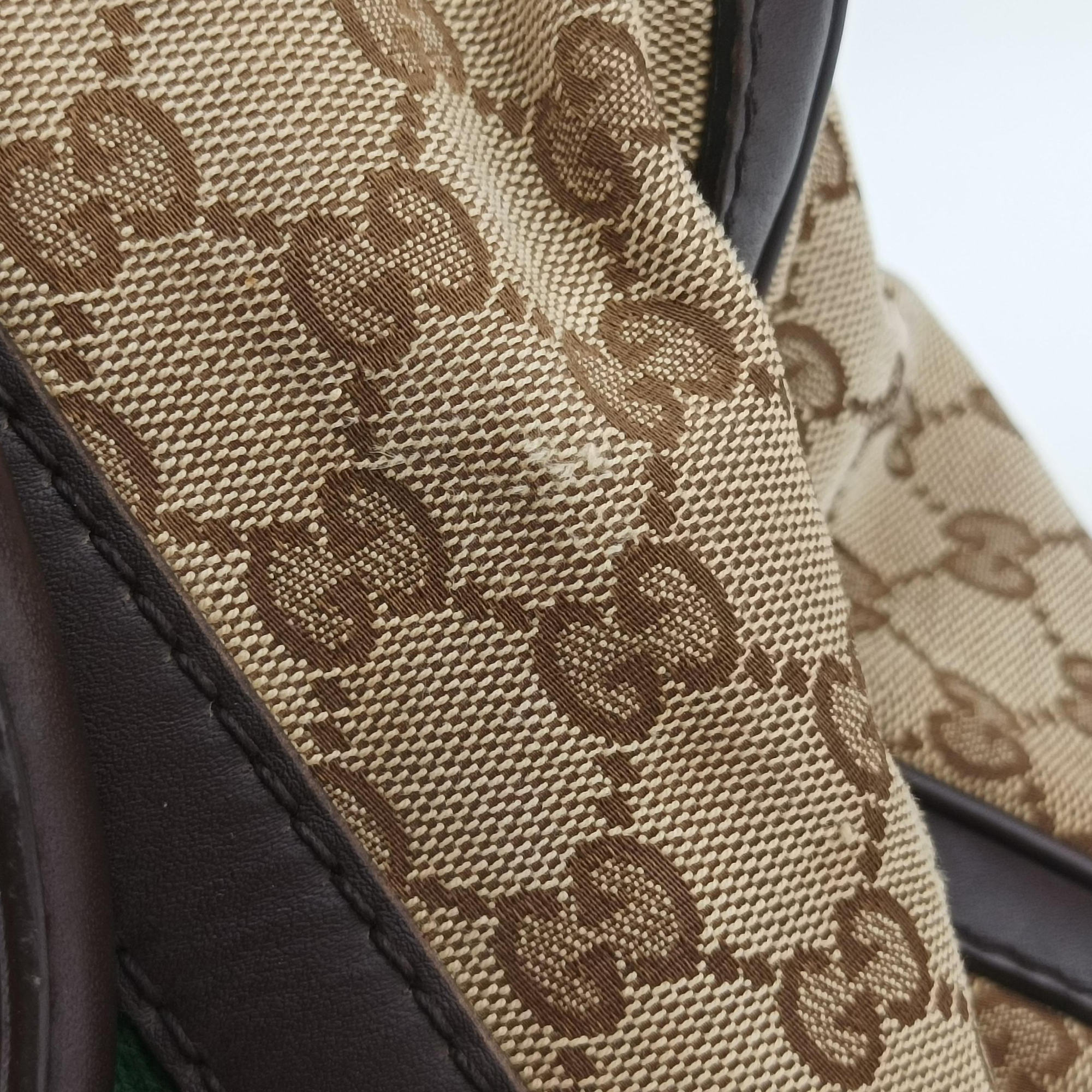 Sherry Line Brown×Beige×Red×Green canvas×leather 247205 Lot number unknownシェリーライン ブラウン×ベージュ×レッド×グリーン キャンバス×レザー 247205 製番不明