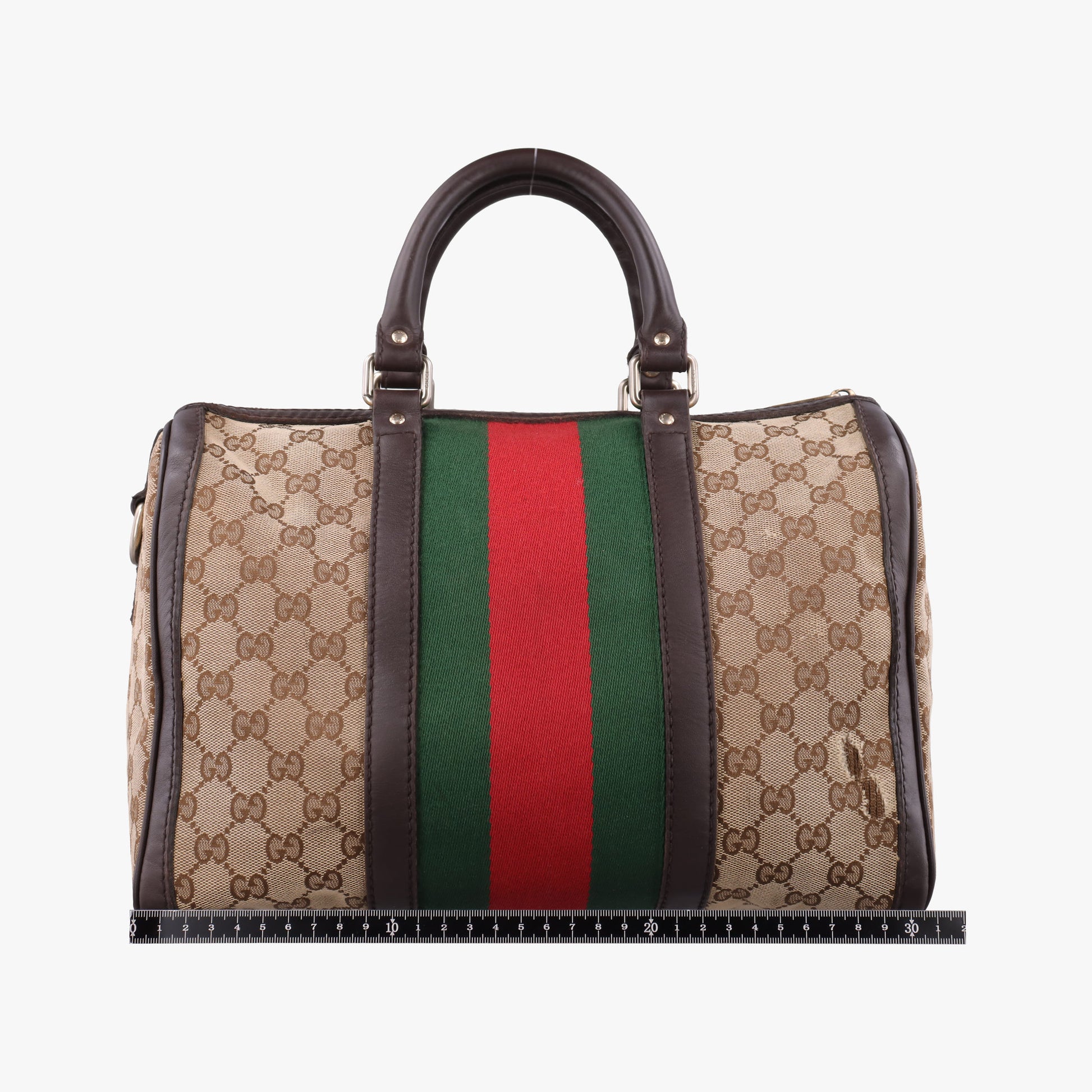 Sherry Line Brown×Beige×Red×Green canvas×leather 247205 Lot number unknownシェリーライン ブラウン×ベージュ×レッド×グリーン キャンバス×レザー 247205 製番不明