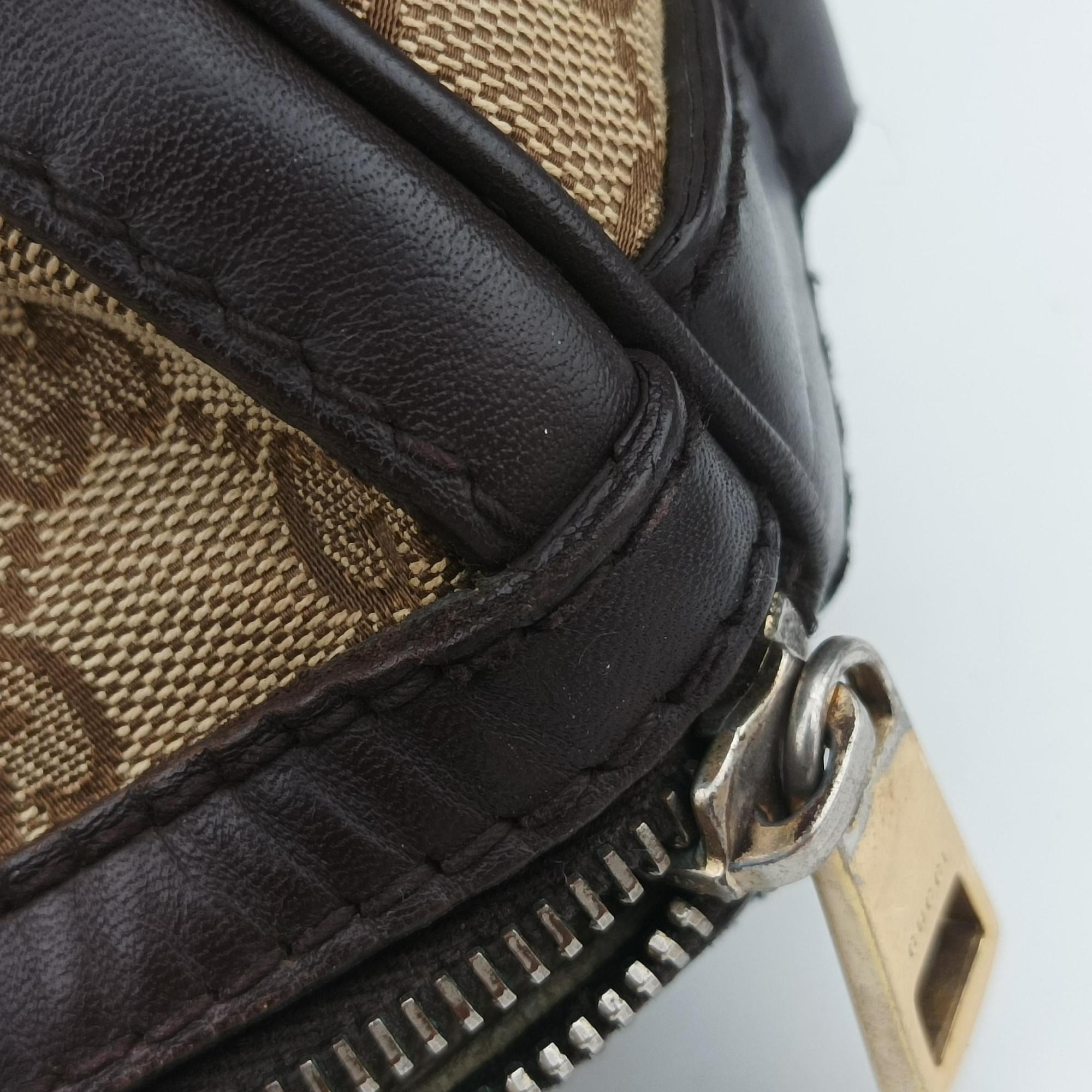 Sherry Line Brown×Beige×Red×Green canvas×leather 247205 Lot number unknownシェリーライン ブラウン×ベージュ×レッド×グリーン キャンバス×レザー 247205 製番不明