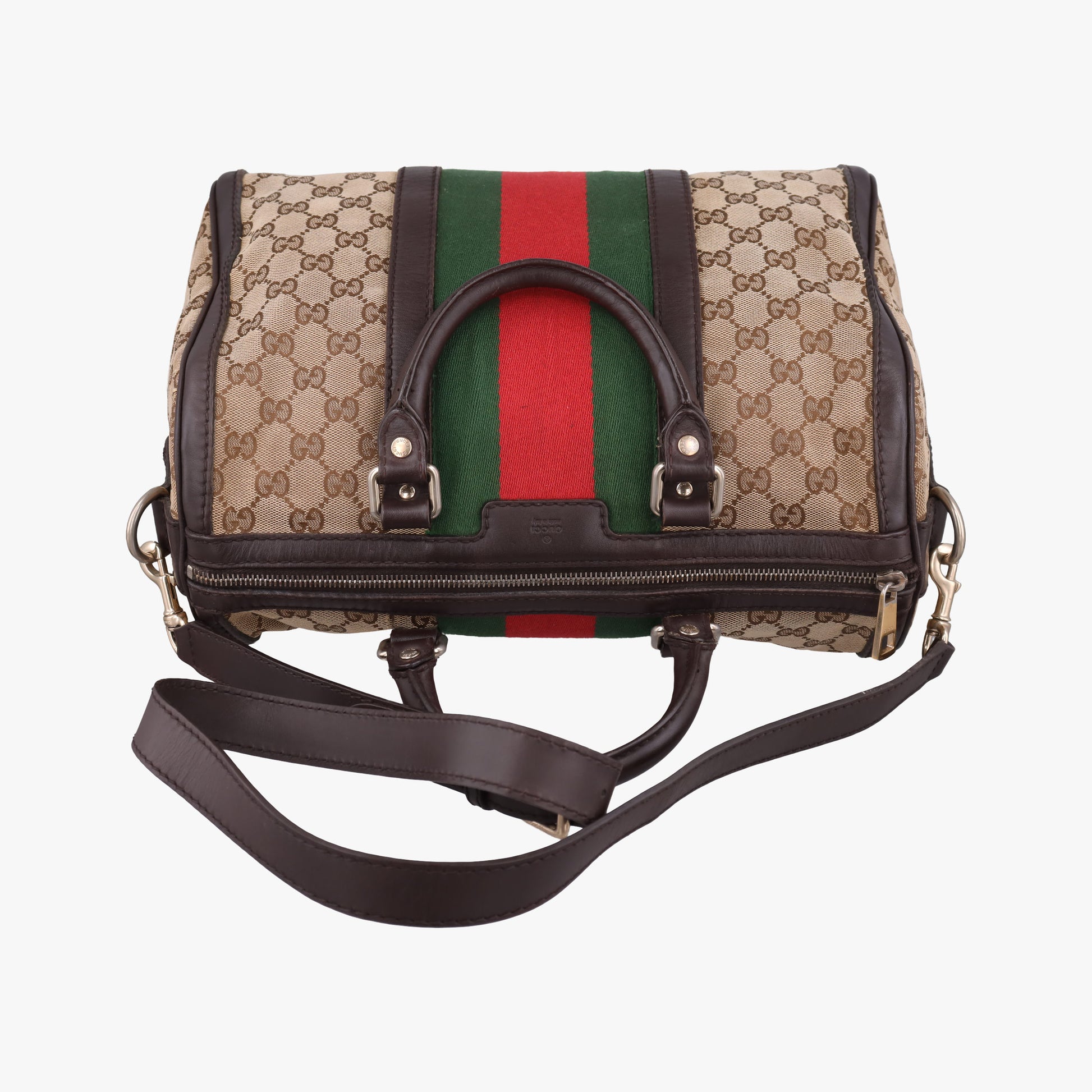 Sherry Line Brown×Beige×Red×Green canvas×leather 247205 Lot number unknownシェリーライン ブラウン×ベージュ×レッド×グリーン キャンバス×レザー 247205 製番不明