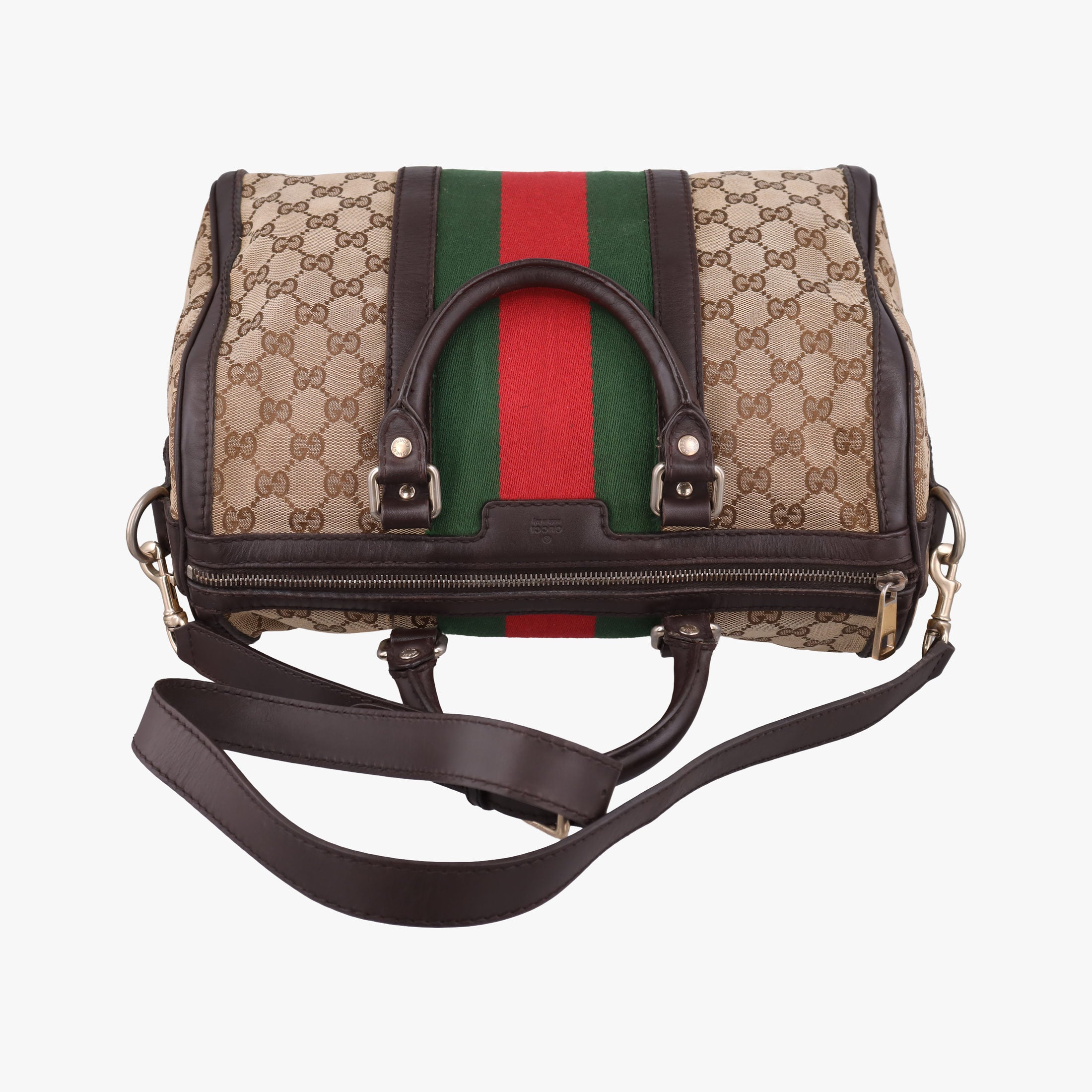 Sherry Line Brown×Beige×Red×Green canvas×leather 247205 Lot number unknownシェリーライン ブラウン×ベージュ×レッド×グリーン キャンバス×レザー 247205 製番不明
