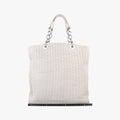 Soft Lady Dior Canage INTRECCIATO Tote White lambskin 01-RU-0048ソフト レディディオール カナージュ イントレチャート トート ホワイト ラムスキン 01-RU-0048