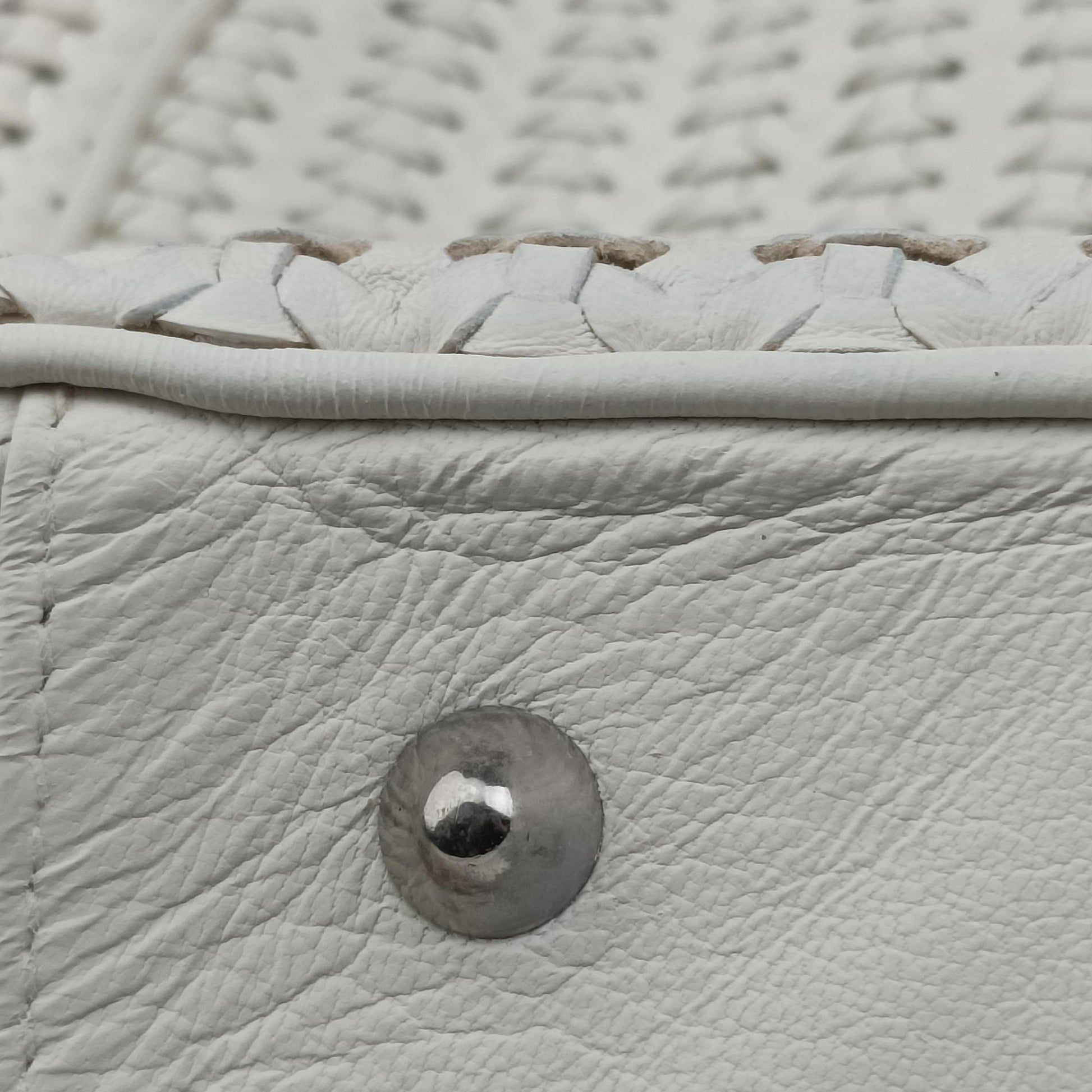 Soft Lady Dior Canage INTRECCIATO Tote White lambskin 01-RU-0048ソフト レディディオール カナージュ イントレチャート トート ホワイト ラムスキン 01-RU-0048