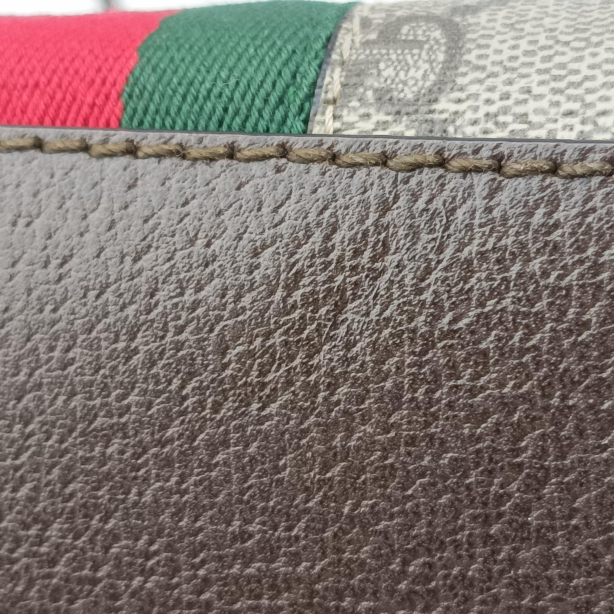 Ophidia brown×red×green PVC coated canvas×Leather 499621 E024005782オフィディア ブラウン×レッド×グリーン PVCコーティングキャンバス×レザー 499621 E024005782