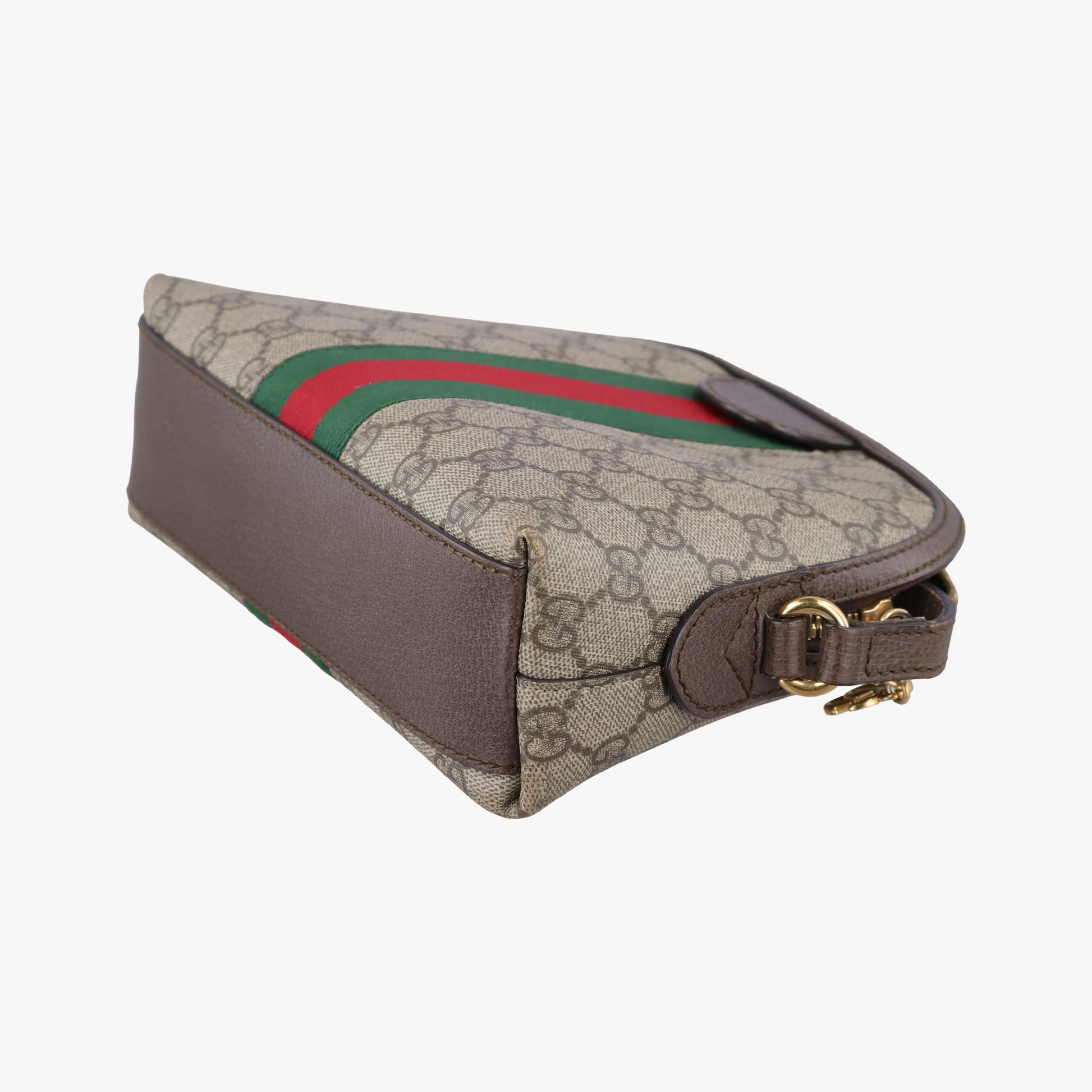 Ophidia brown×red×green PVC coated canvas×Leather 499621 E024005782オフィディア ブラウン×レッド×グリーン PVCコーティングキャンバス×レザー 499621 E024005782