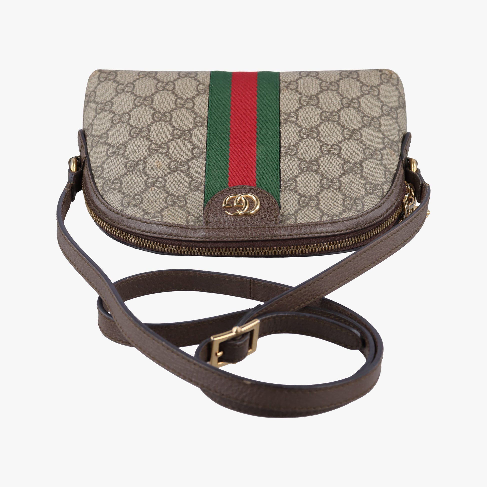 Ophidia brown×red×green PVC coated canvas×Leather 499621 E024005782オフィディア ブラウン×レッド×グリーン PVCコーティングキャンバス×レザー 499621 E024005782