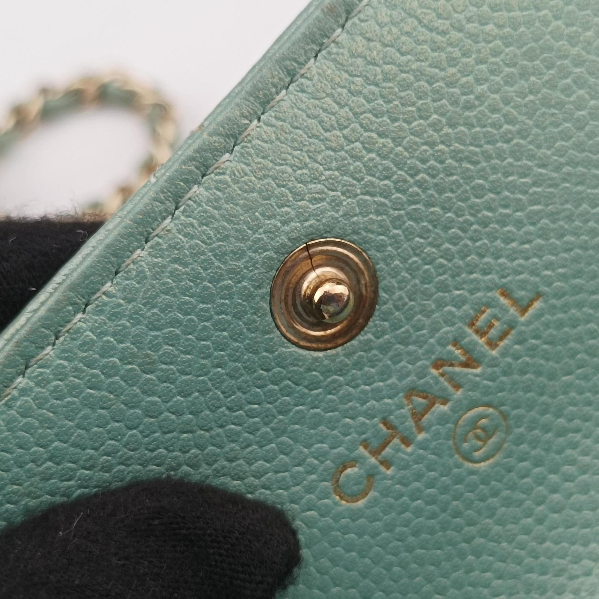 Mini Matelasse Pearl Coin Purse Green lambskin AP2119 31254080ミニマトラッセ パール コインパース グリーン ラムスキン AP2119 31254080